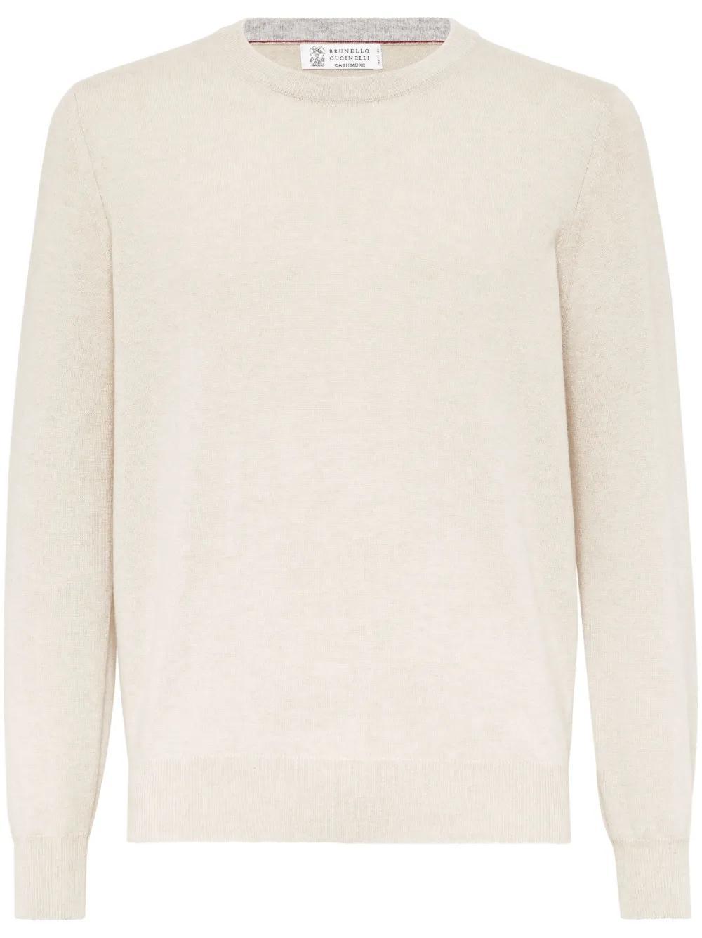 BRUNELLO CUCINELLI Cashmere Fitted Jumper In Beige Product Image