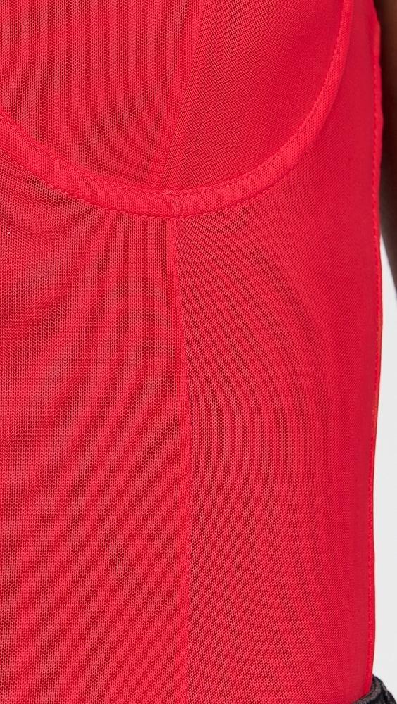 Good American Corset Demi Mesh Thong Bodysuit | Shopbop Product Image
