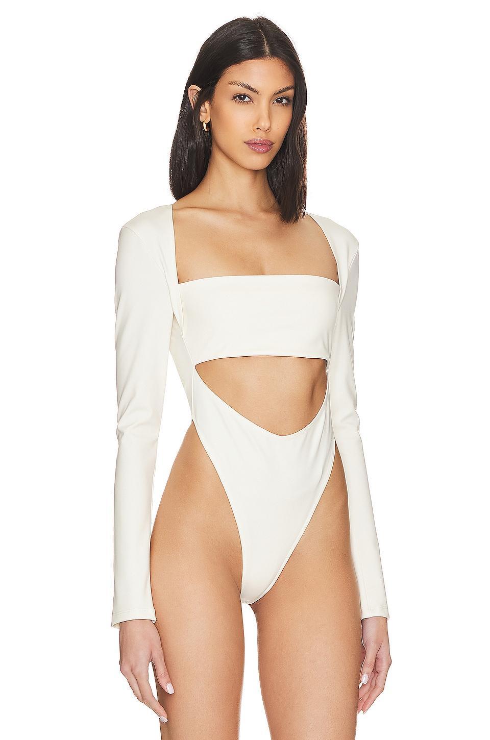 Stretch Scuba Long Sleeve Bandeau Bodysuit Lapointe Product Image
