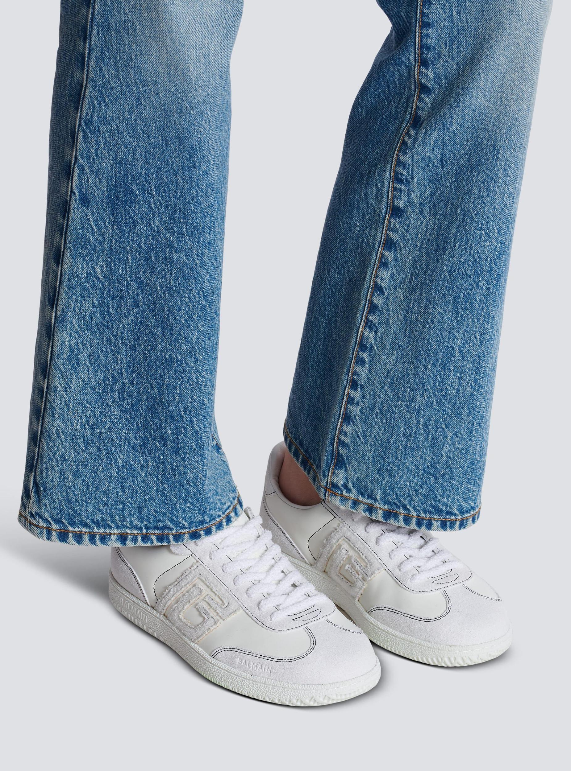 Balmain Swan trainers in calfskin and suede Product Image