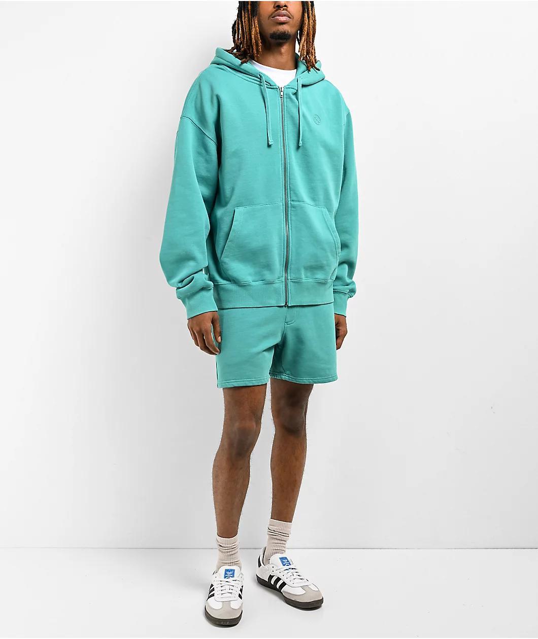 Ninth Hall Fundamentals Bay Blue Boxy Zip Hoodie Product Image