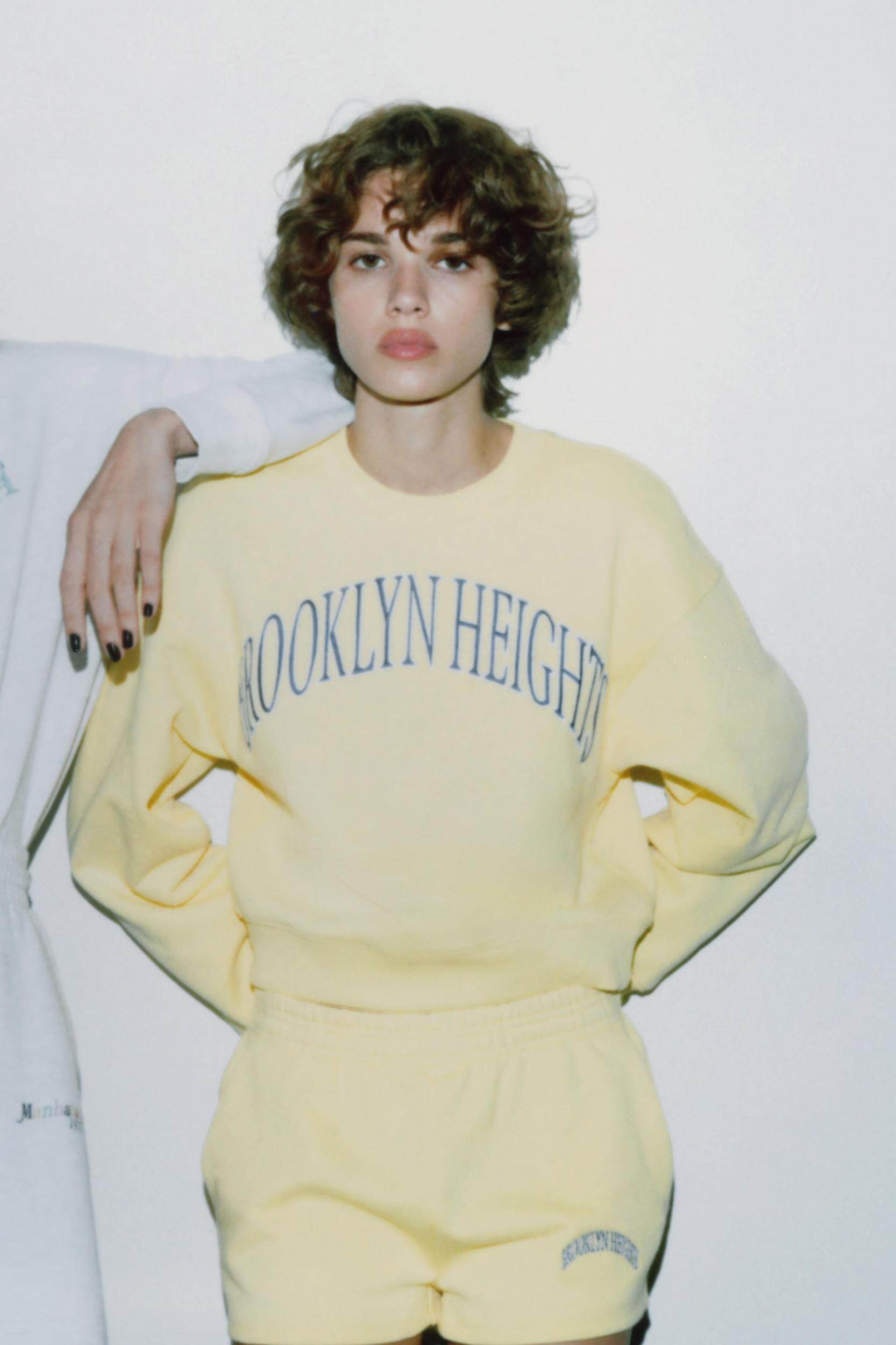 EMBROIDERED TEXT PLUSH SWEATSHIRT Product Image