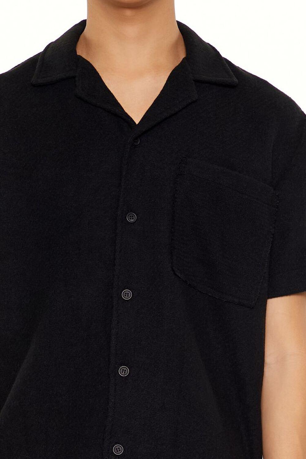 Boucle Knit Cuban-Collar Shirt | Forever 21 Product Image