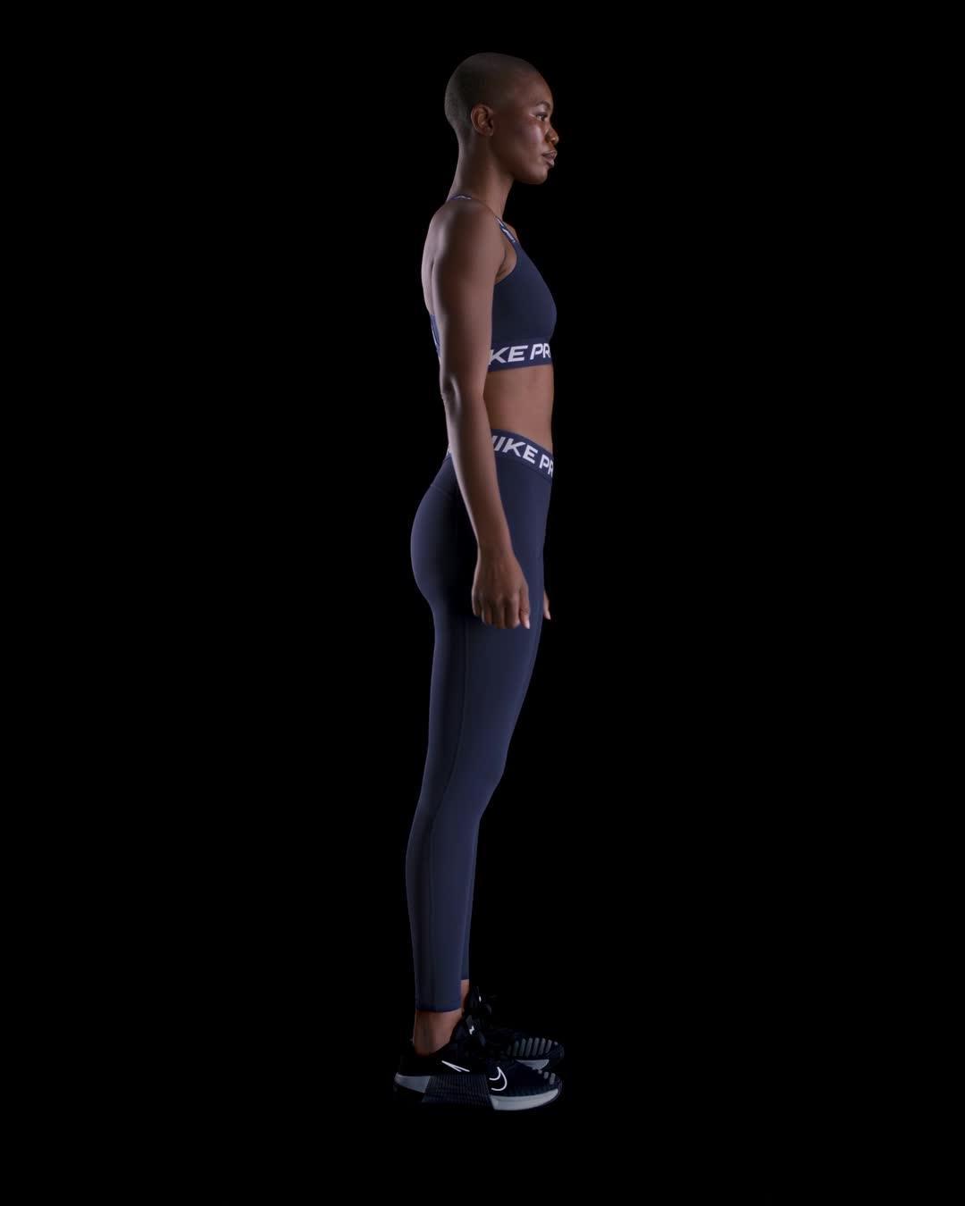 Nike Pro Women's Mid-Rise Mesh-Paneled Leggings Product Image