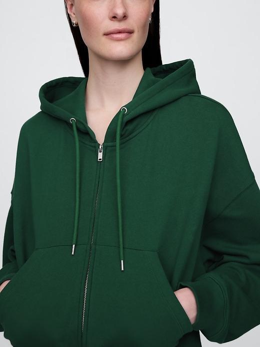 Heavyweight French Terry Oversized Zip Wedge Hoodie Product Image