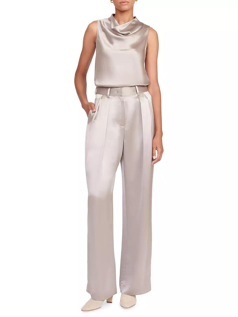Luisa Pleated Wide-Leg Pants Product Image