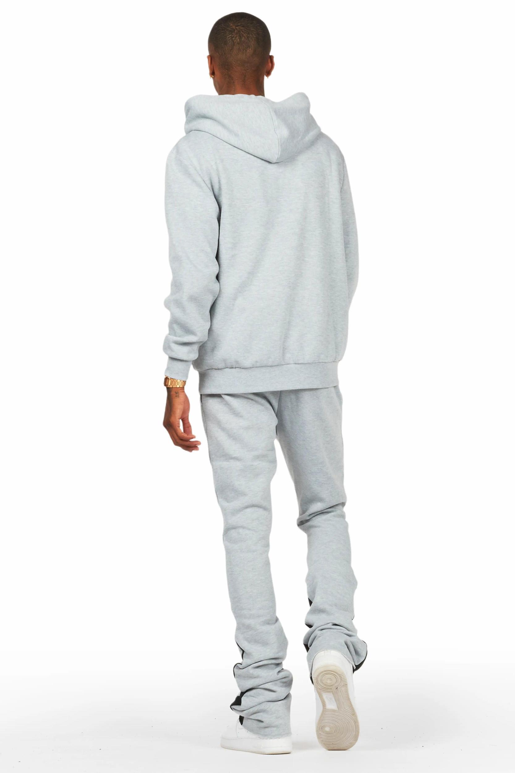 Jaco Heather Grey Hoodie/Super Stacked Flare Pant Track Set Male Product Image