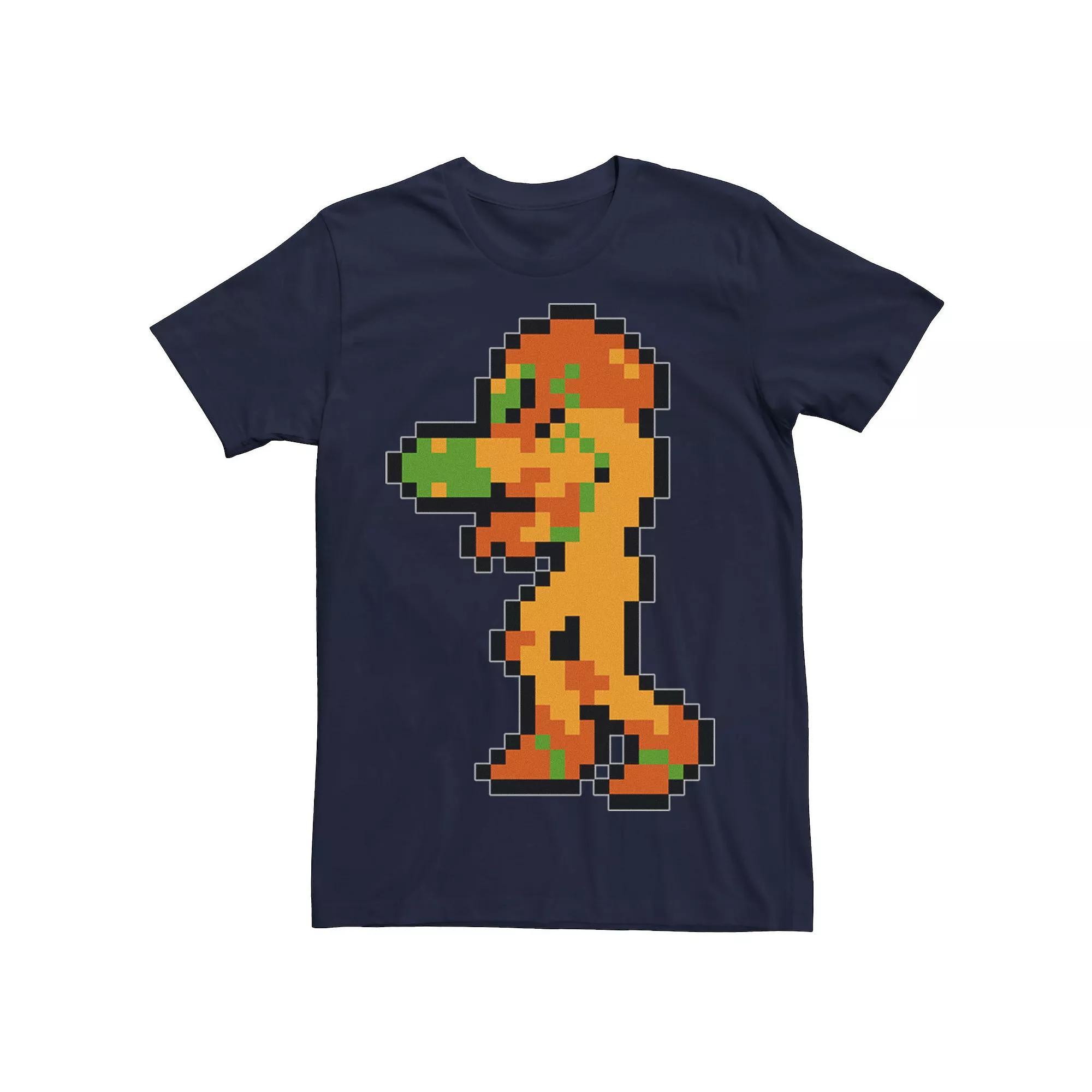 Men's Nintendo Samus Suit Colorful Pixelated Tee, Size: 3XL, Grey Product Image
