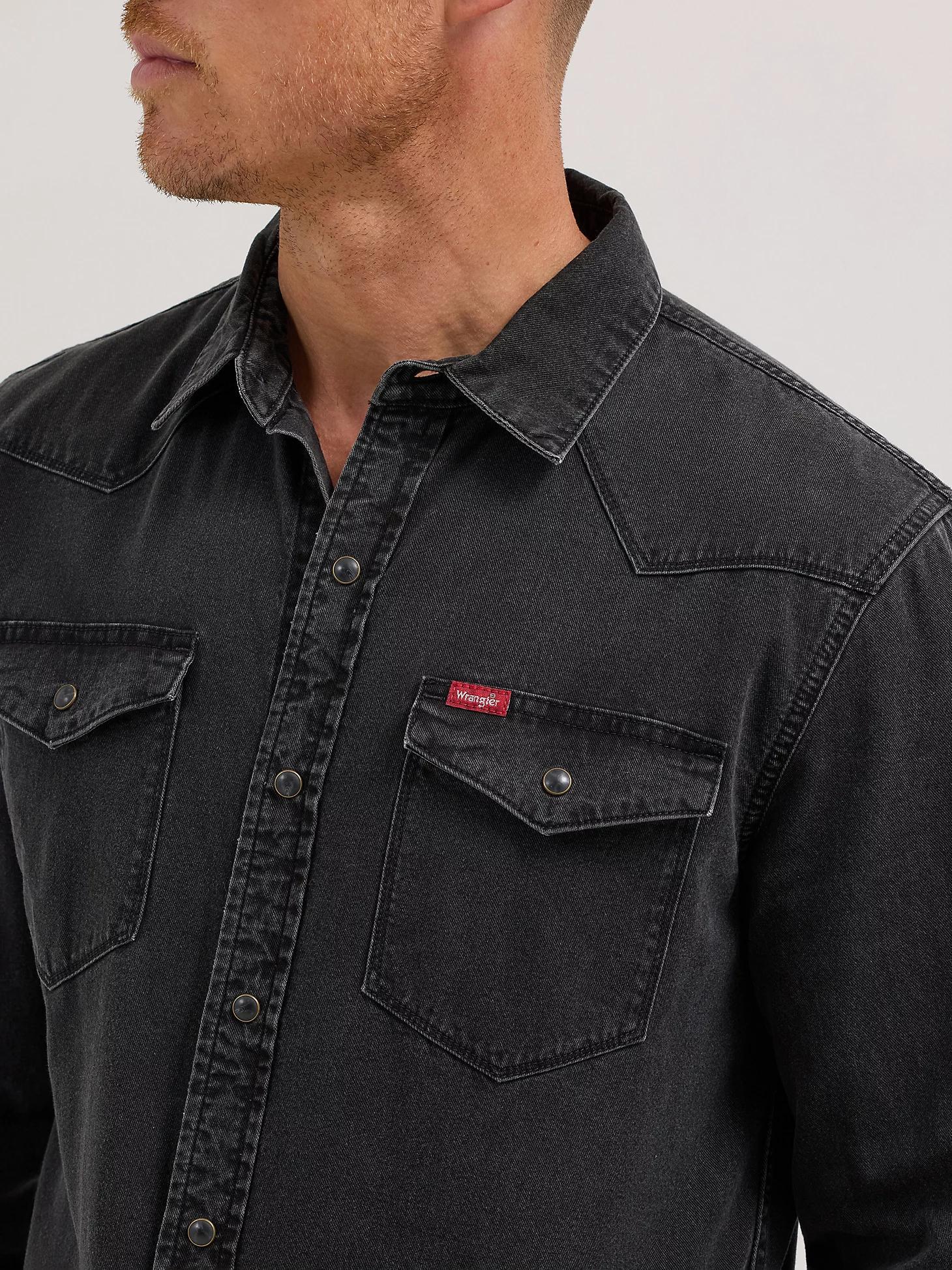 Men's Slim Denim Snap Front Shirt | Men's SHIRTS | Wrangler® Product Image