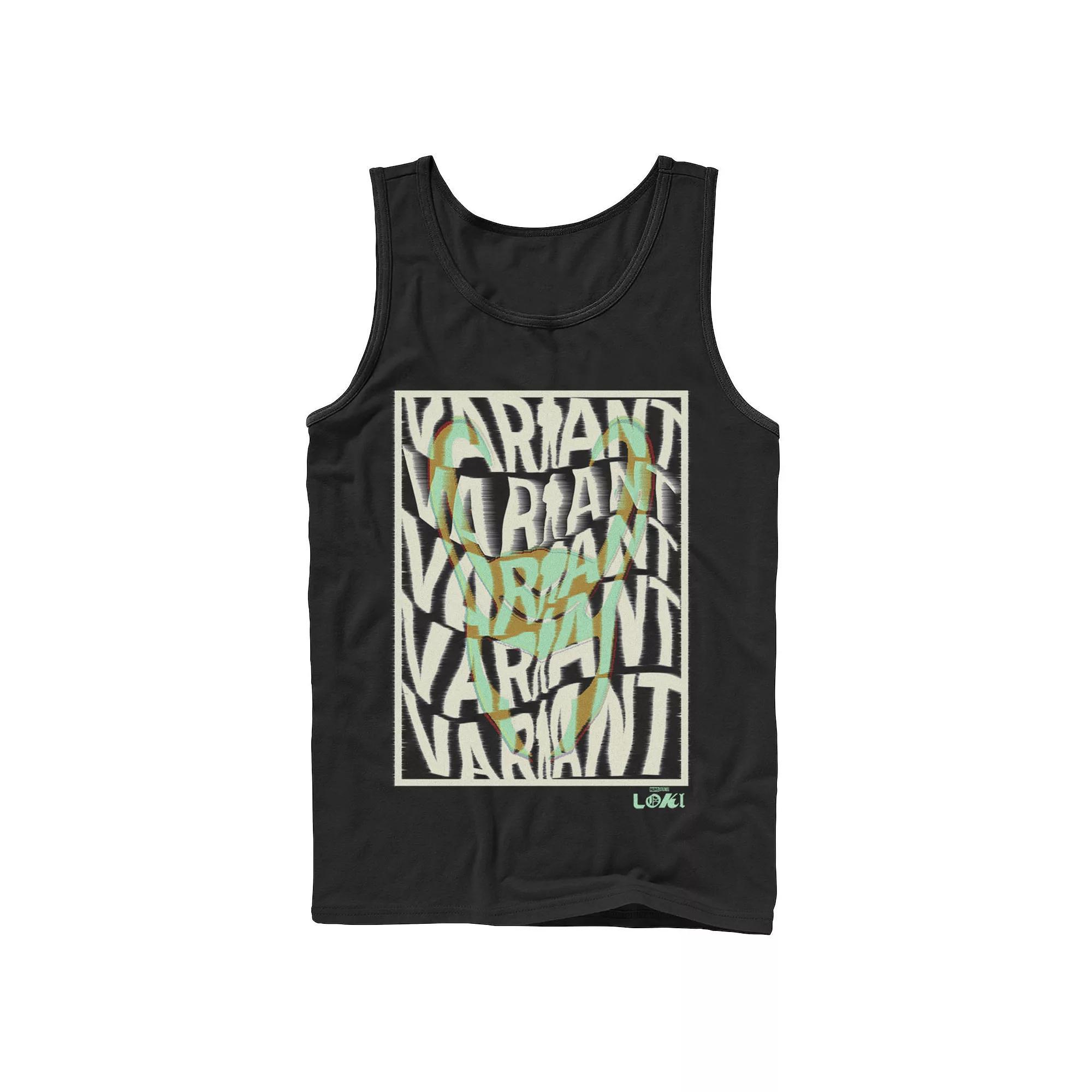 Men's Marvel Loki Variant Word Stack Square Loki Horns Tank Top, Boy's, Size: XL, Black Product Image
