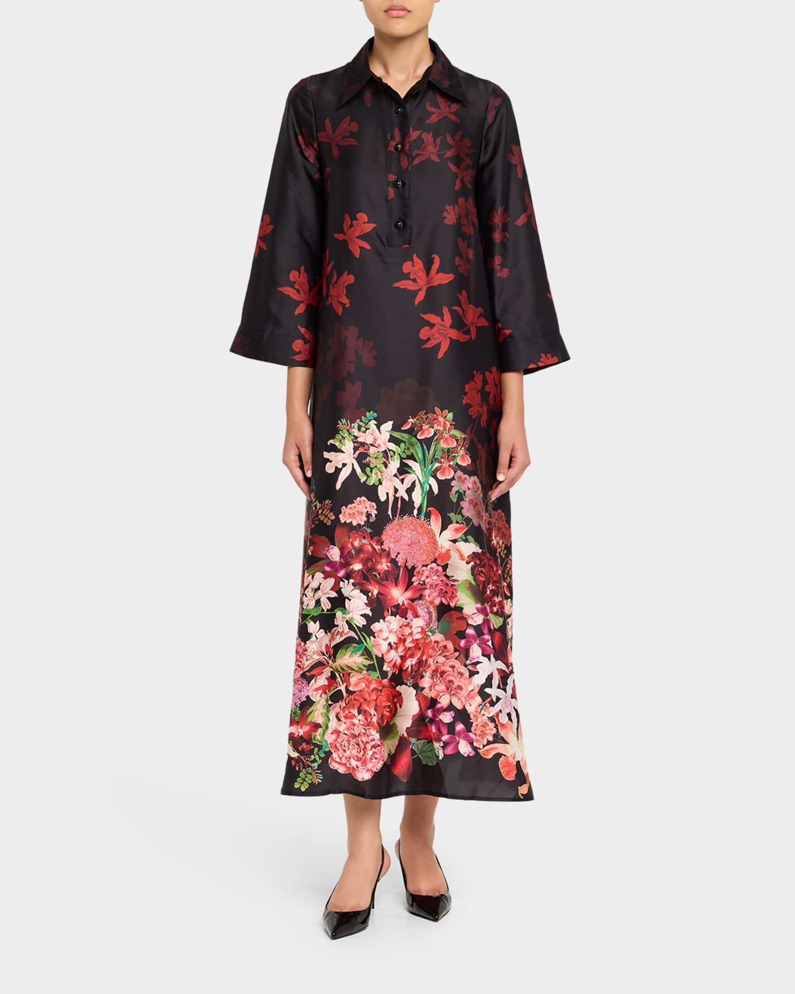 Floral Buttoned Twill Shirtdress Product Image