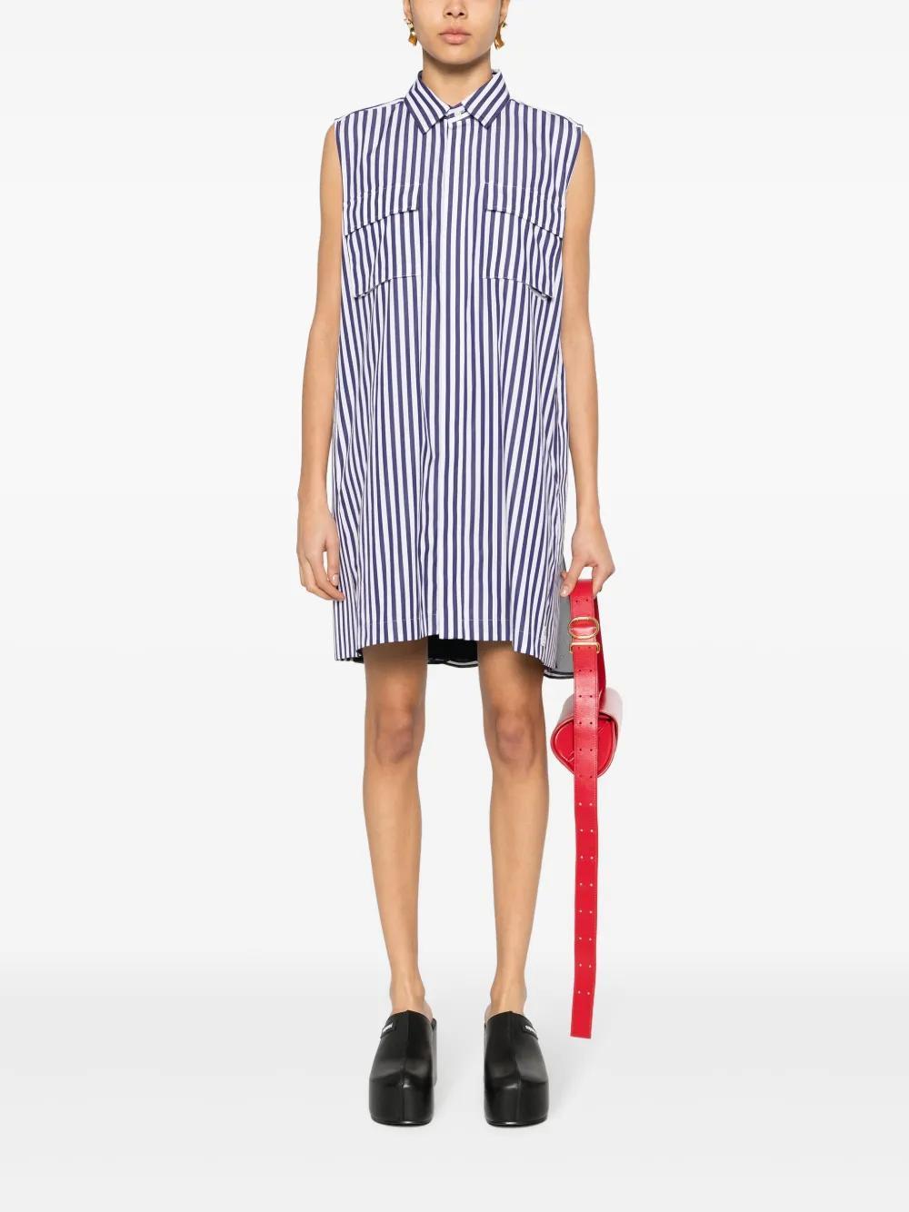 SACAI Cotton Poplin Shirt Dress In Blue Product Image