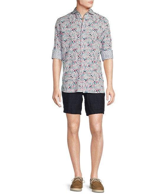Cremieux Blue Label Key West Collection Long Sleeve Palm Two-Sided Cuff Woven Shirt Product Image