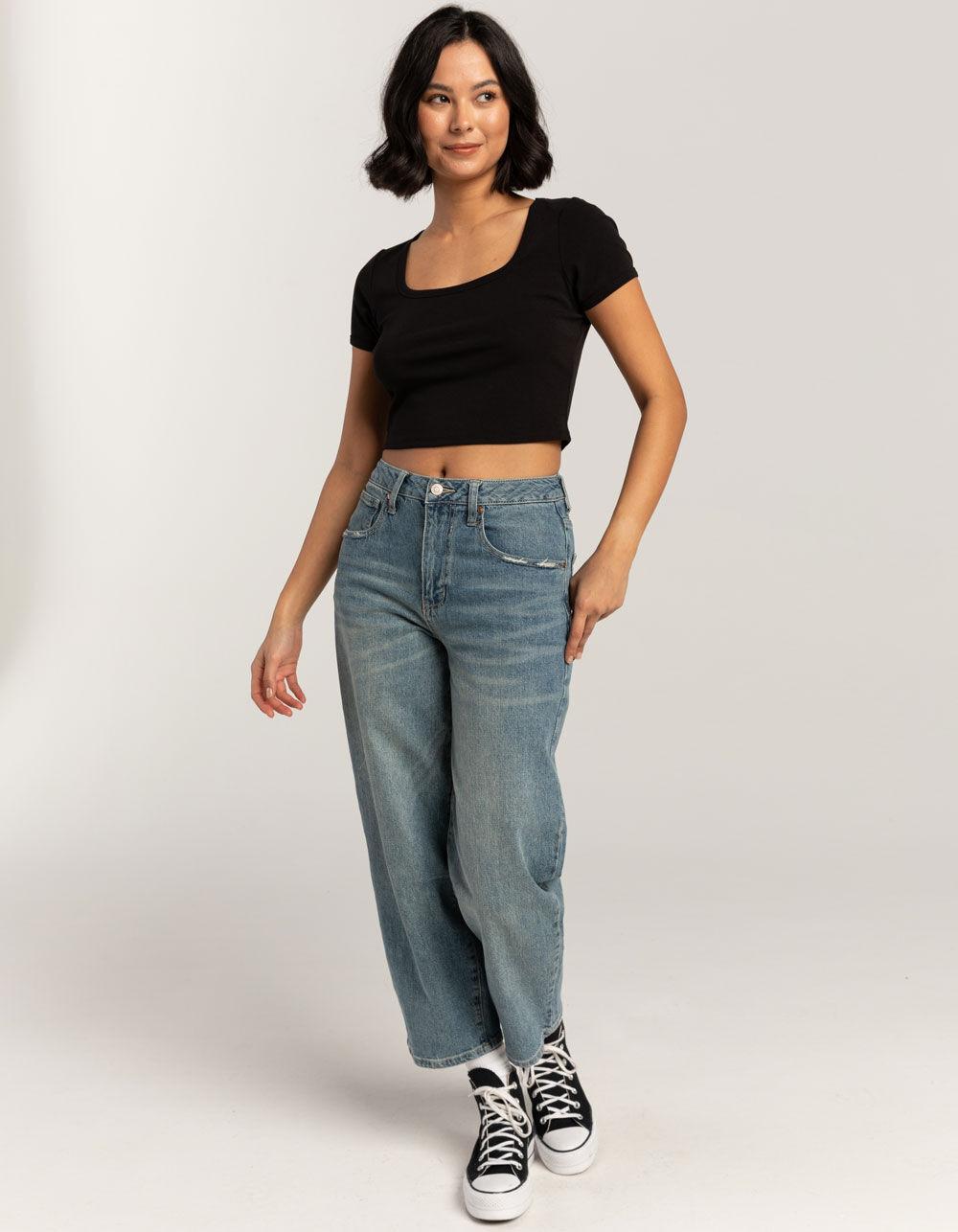 TILLYS Square Neck Womens Tee - BLACK Product Image
