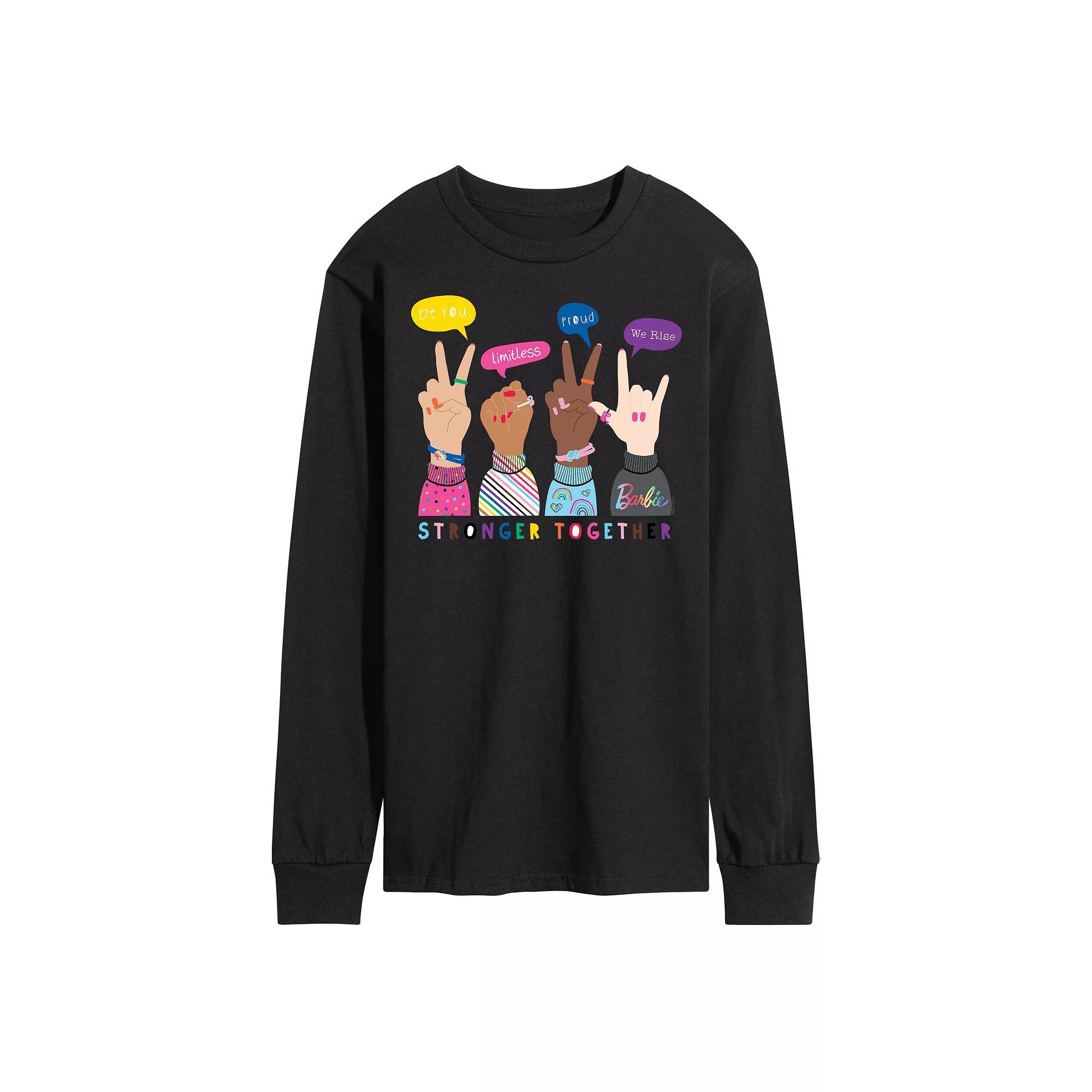 Mens Barbie Pride Doodle Long Sleeve Graphic Tee Product Image