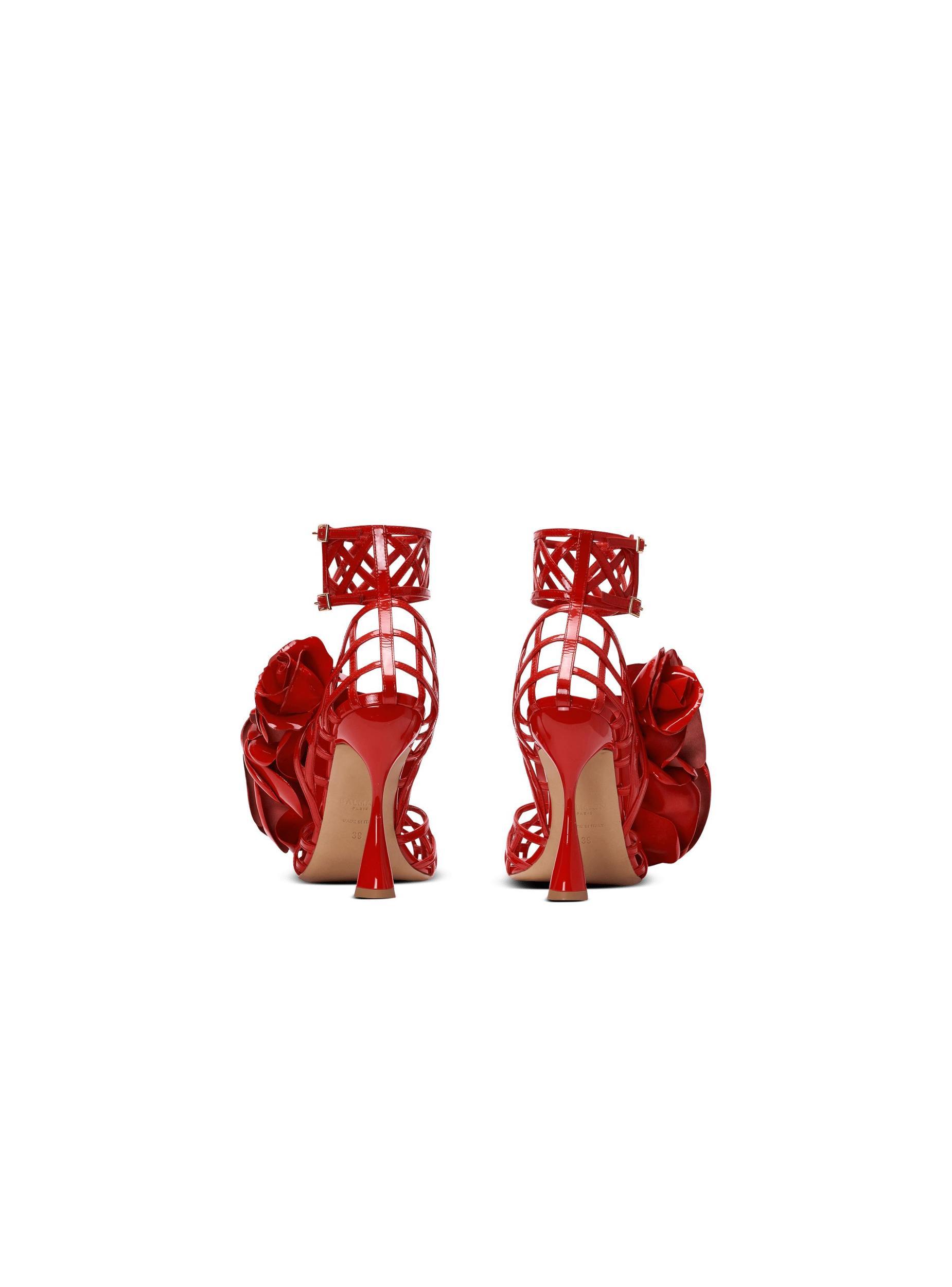 Patent leather Eden sandals with flowers Product Image