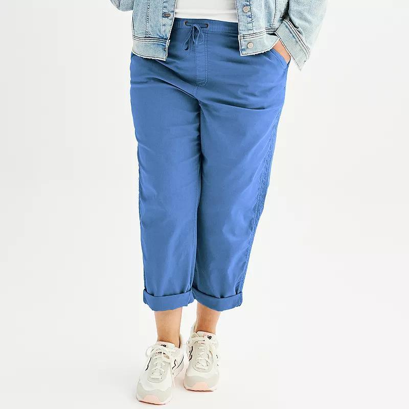 Plus Size Sonoma Goods For Life® Easy Paper Bag Waist Capri, Women's, Size: 5XL, Trinity Gray Product Image