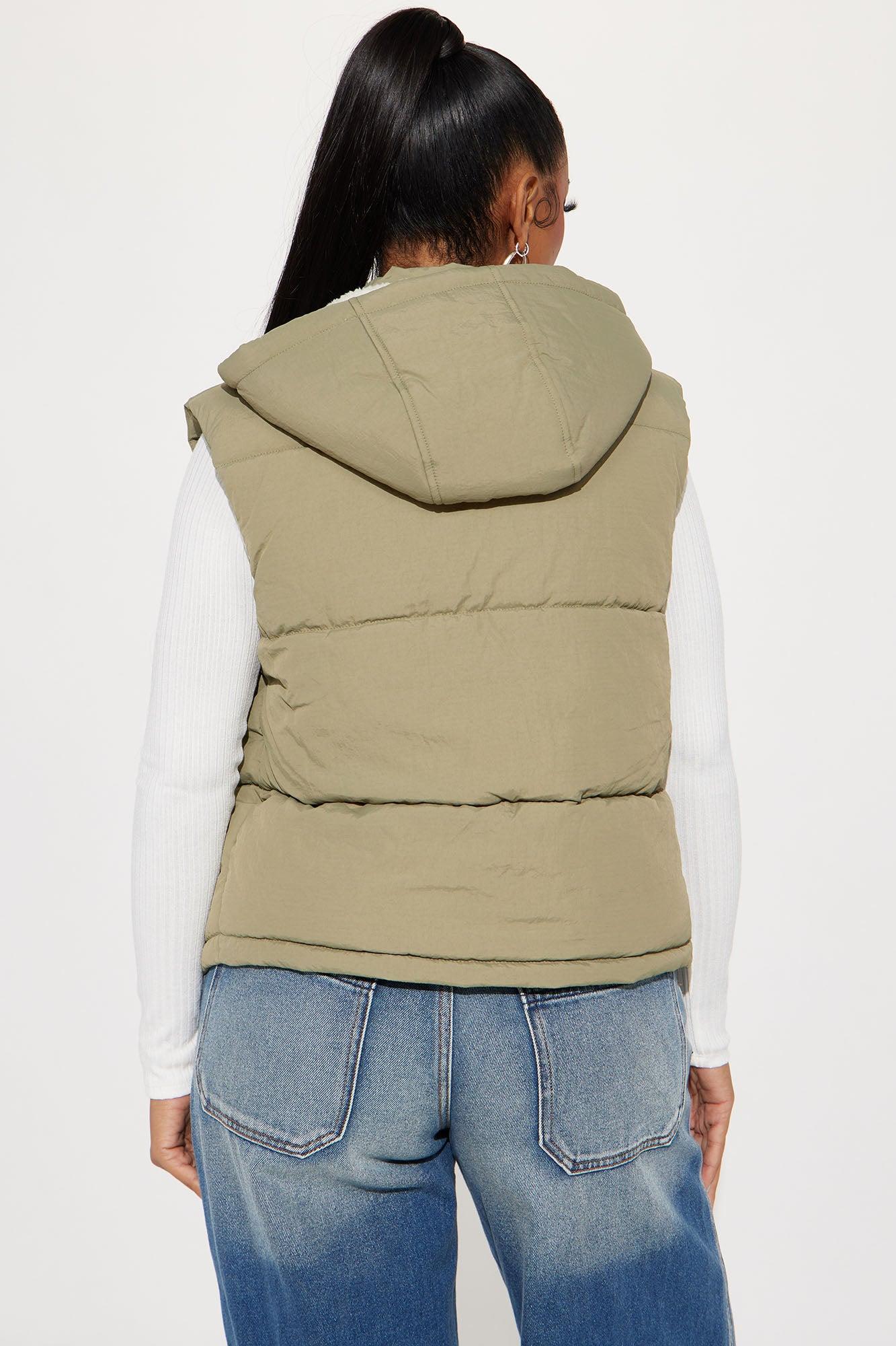 Airport Stops Puffer Vest - Sage Product Image