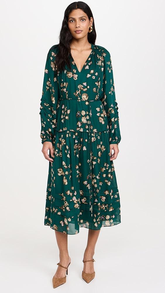 La Ligne Silk Dress With Shirring | Shopbop Product Image