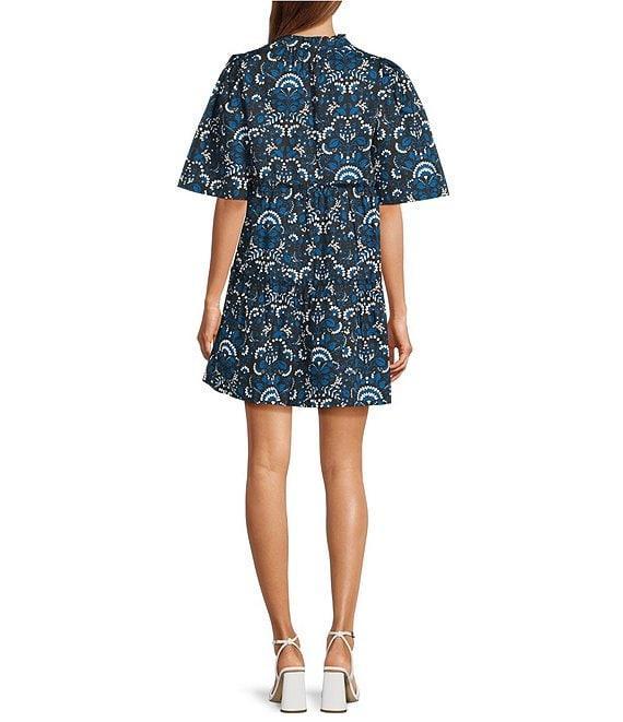 Sugarlips Etta Floral Dixie Ruffle Split V-Neck Short Sleeve Tiered Dress Product Image