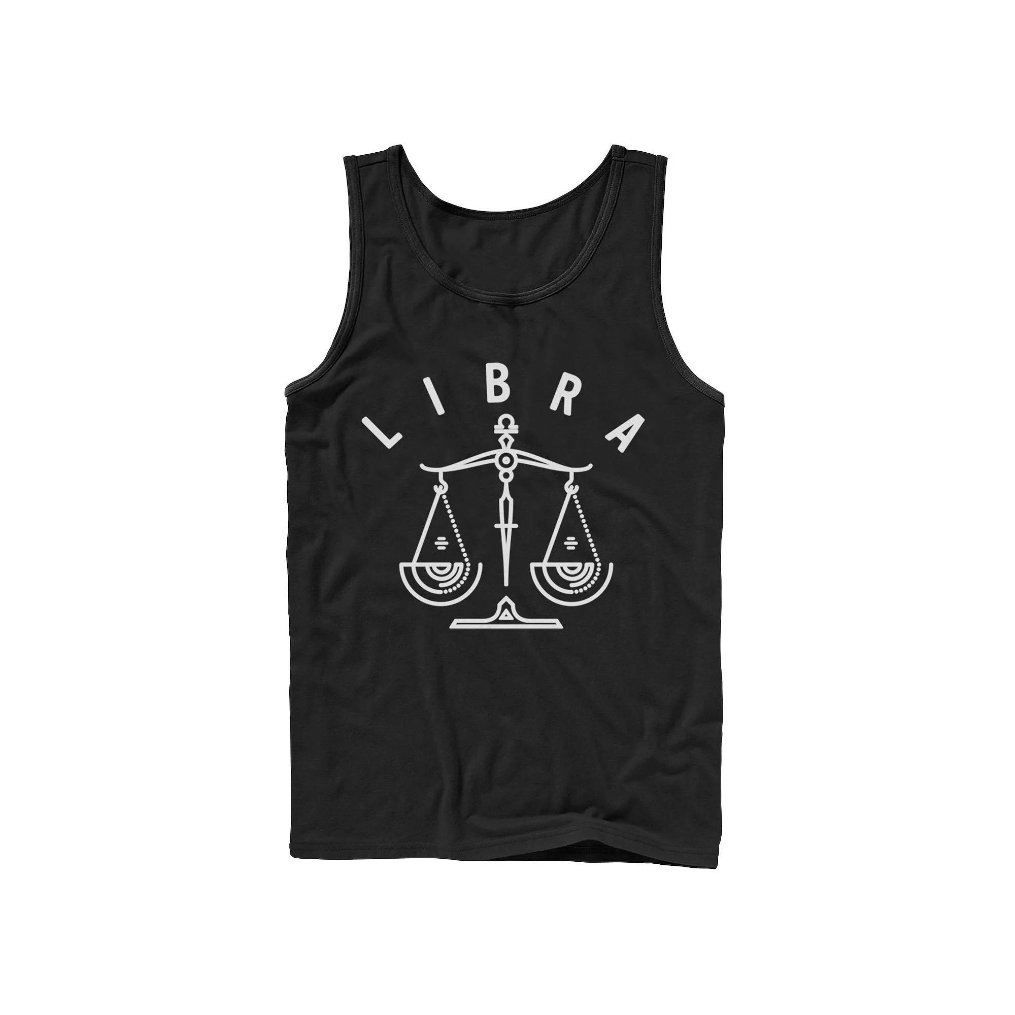 Men's Libra Scale White Ink Sketch Tank Top, Size: XL, Black Product Image