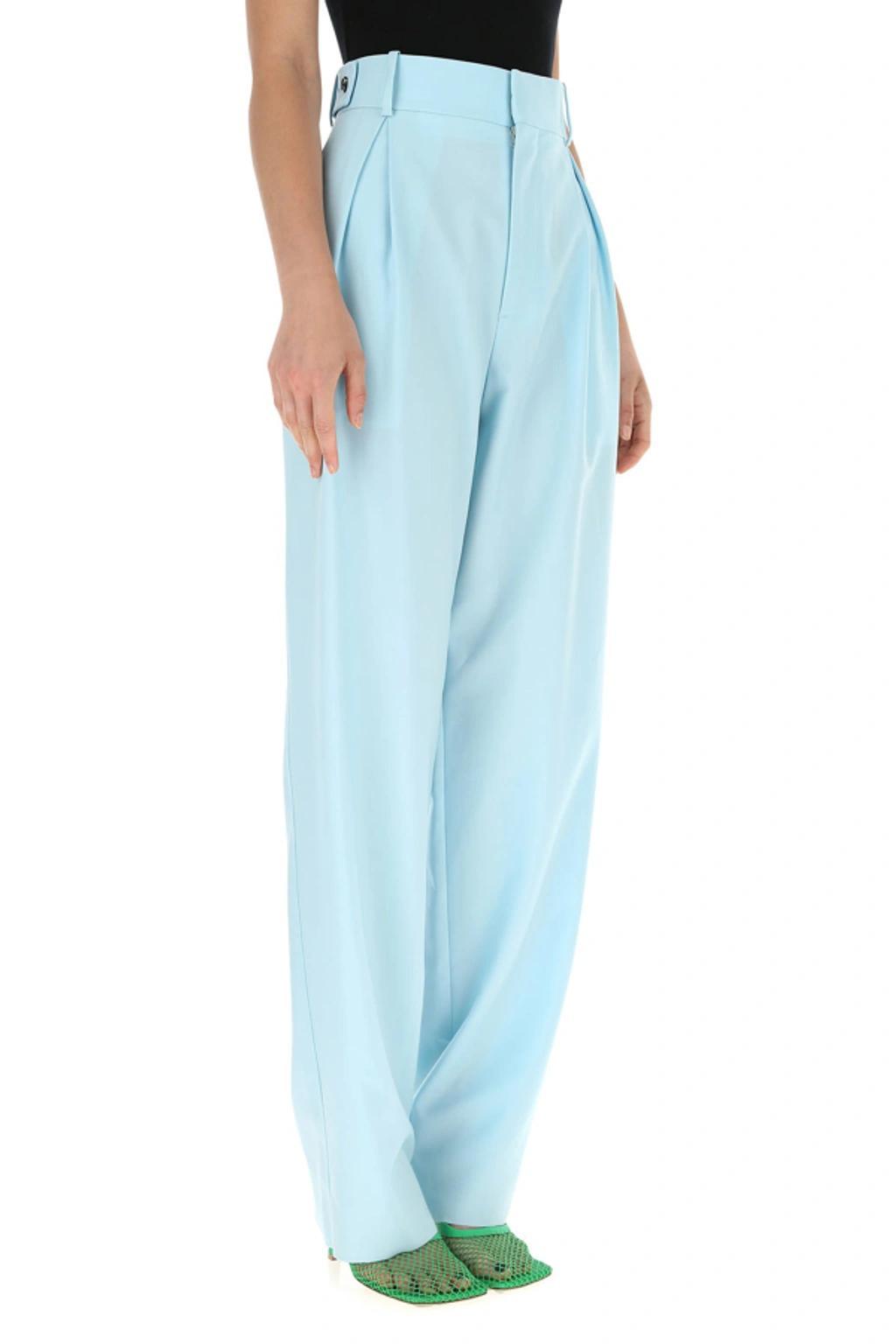 BOTTEGA VENETA Light Blue Tapered Wool Twill Trousers Product Image