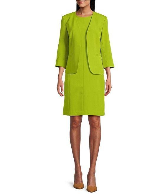 Kasper Crepe Multi Seam Cuff Sleeve Cardigan Product Image