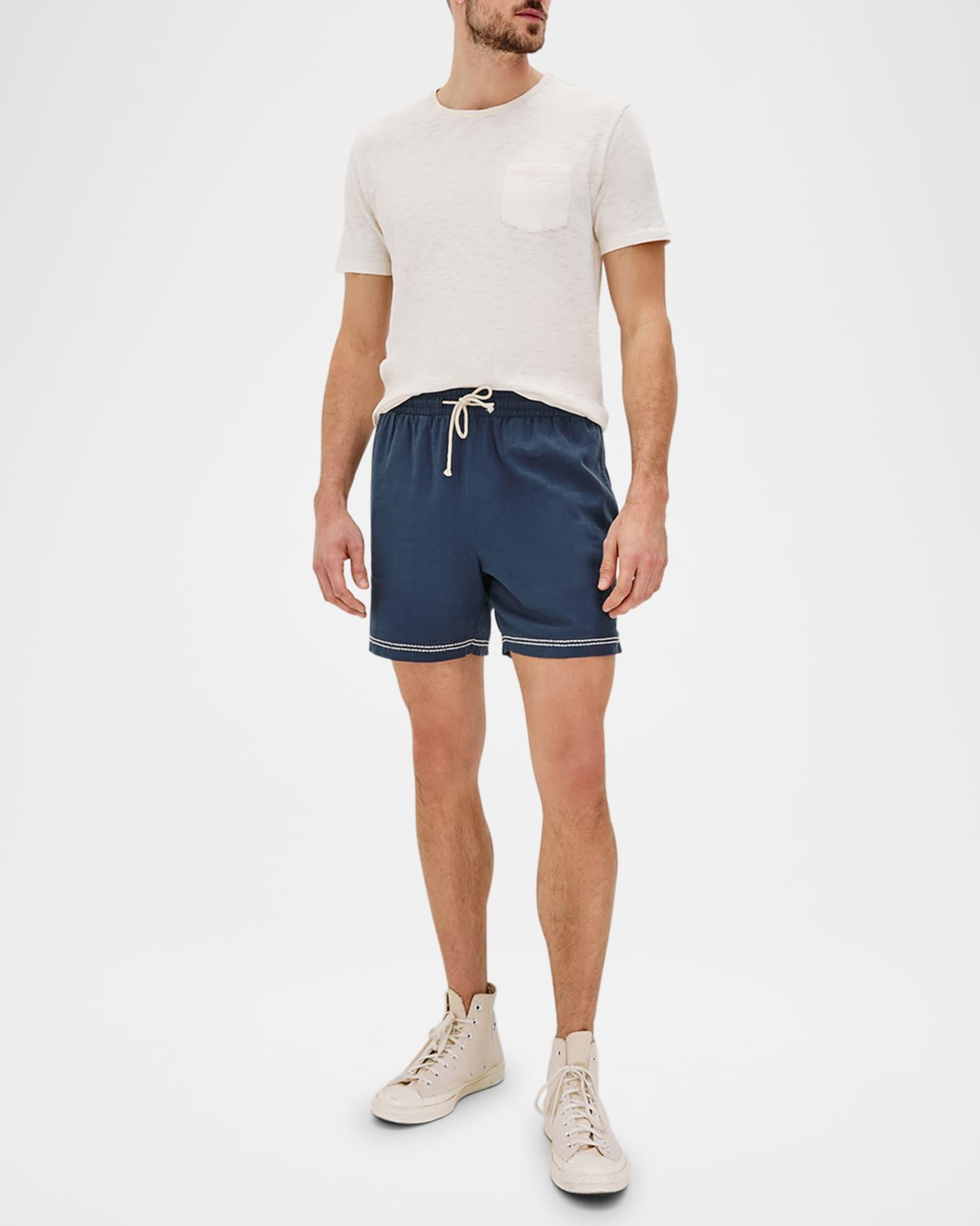 Men's Hudson Embroidered-Trim Pull-On Shorts Product Image