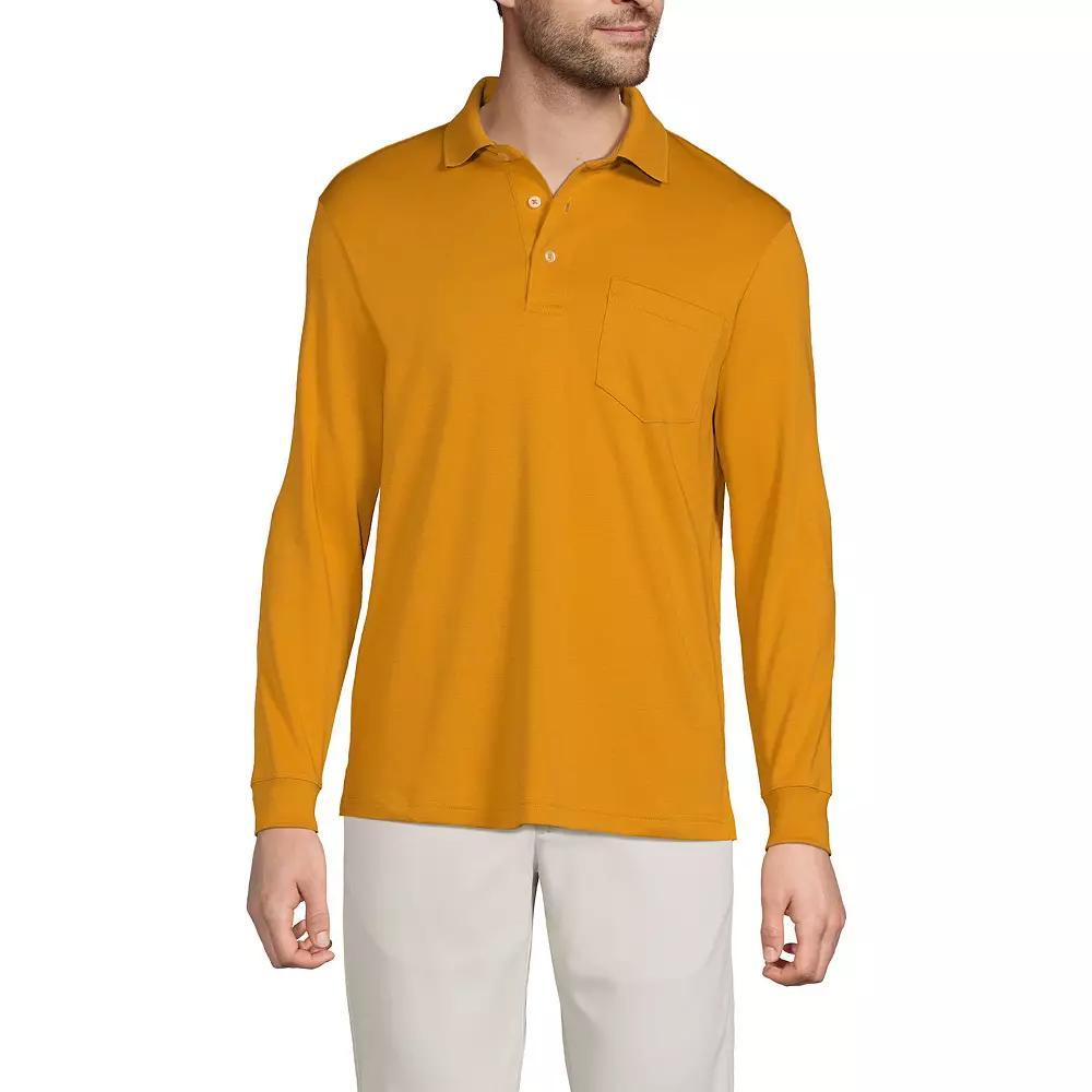 Men's Lands' End Classic-Fit Super Soft Supima Pocket Polo, Size: XL, White Product Image