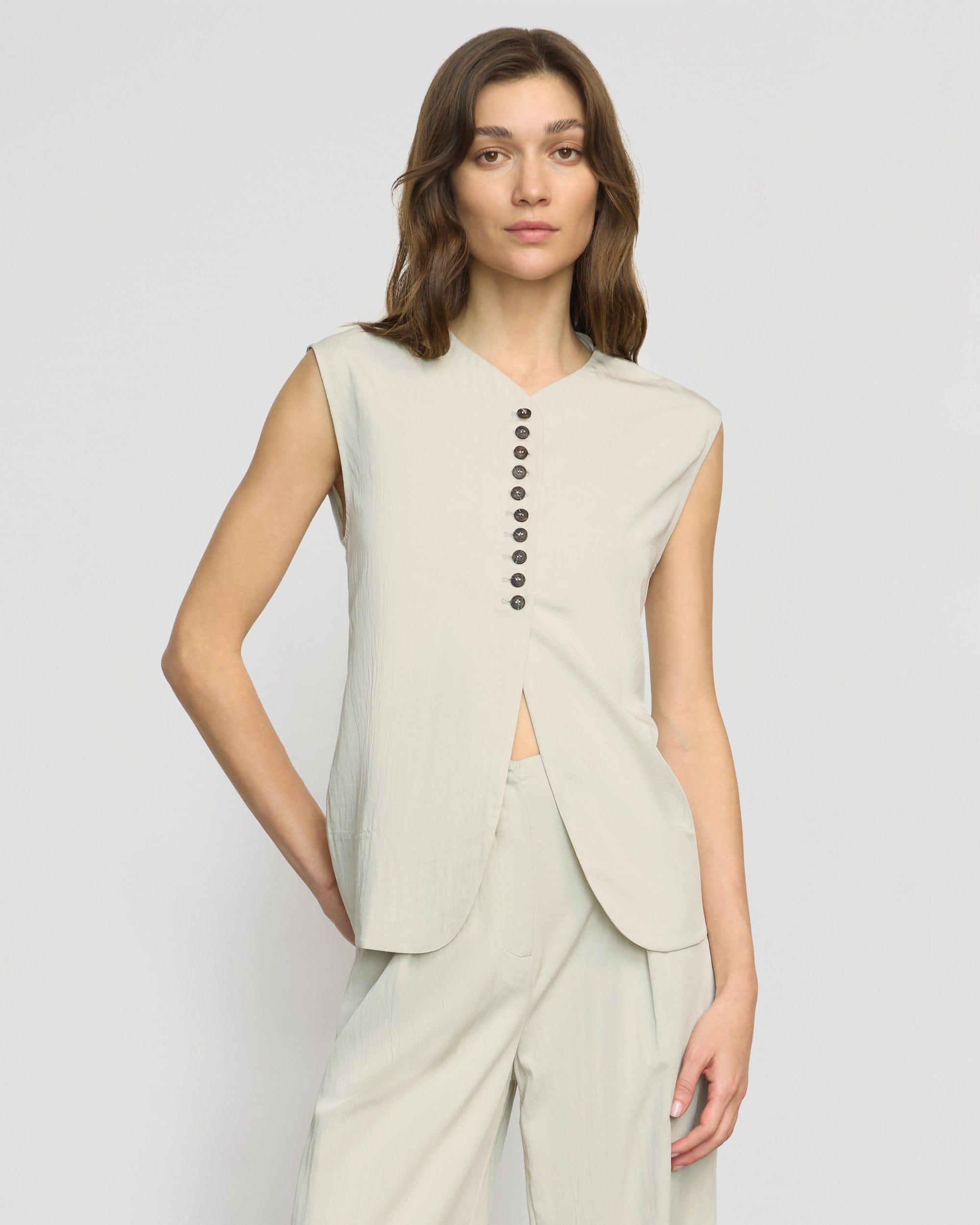 Zhou Tie-Back Button Vest Product Image
