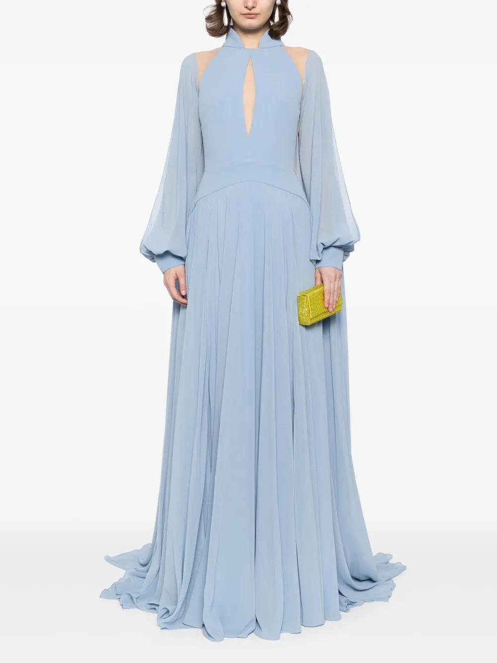 crepe georgette long dress Product Image