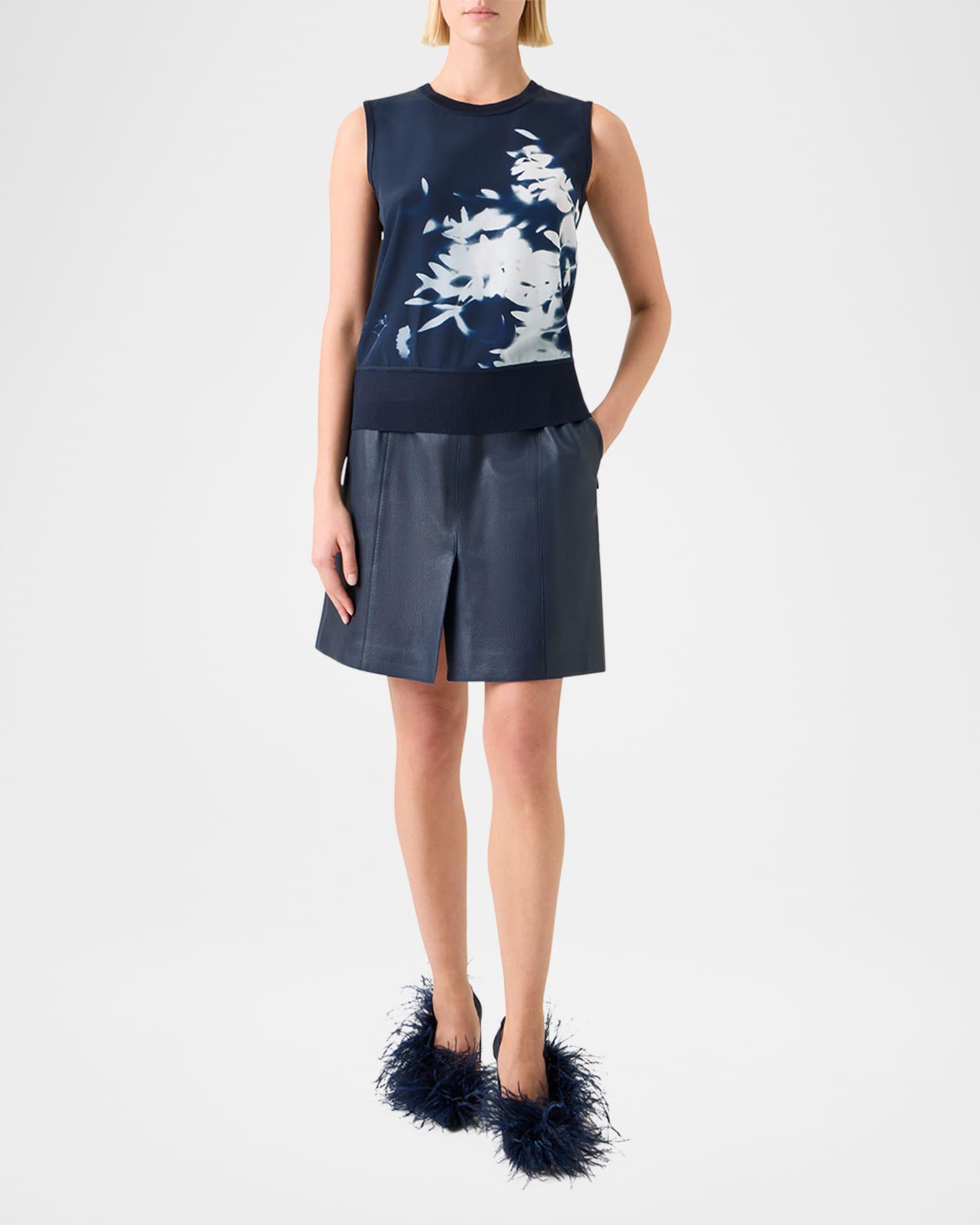 Wildflower-Print Silk Knit Tank Top Product Image