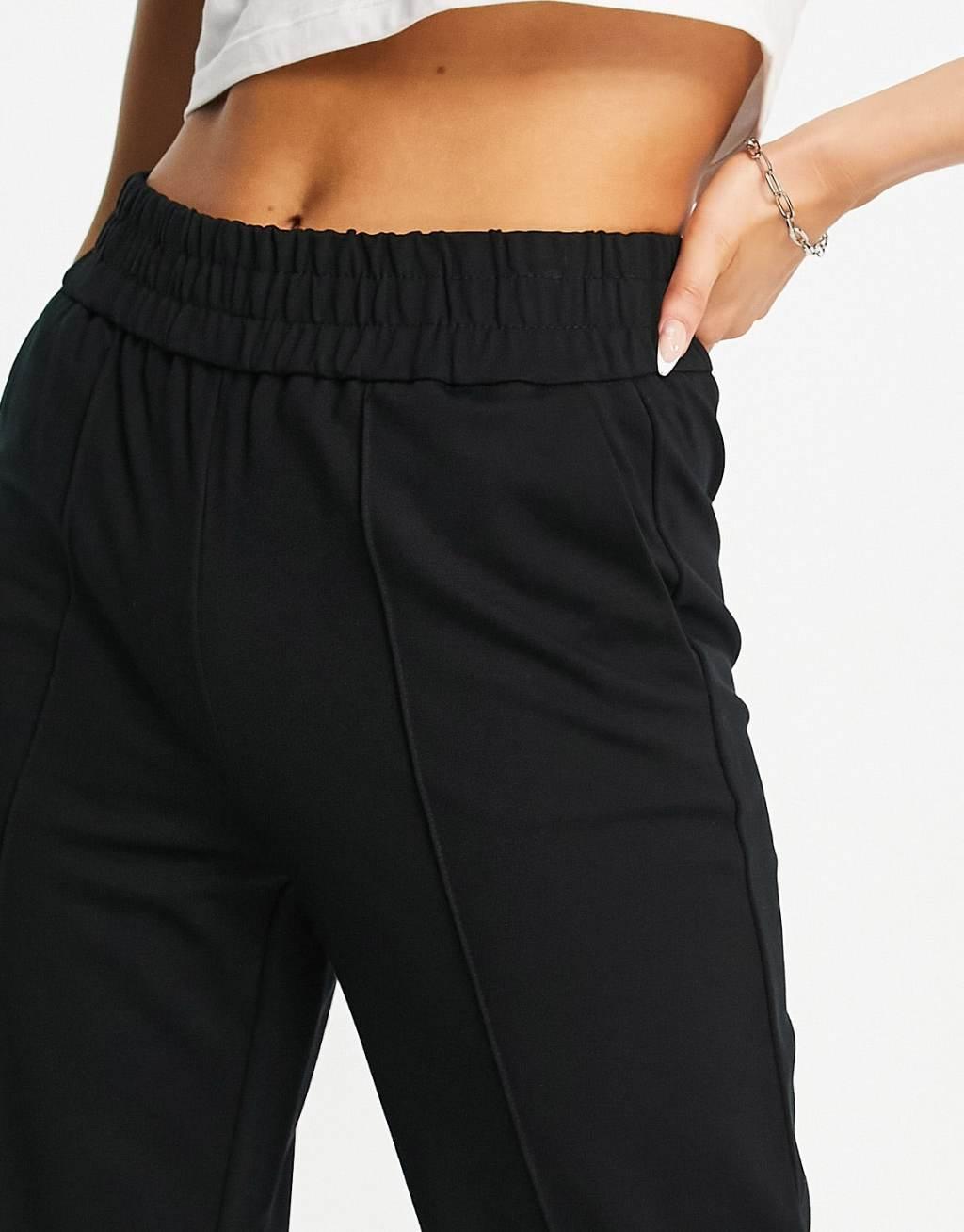 Only elasticated waist wide leg pants in black  Product Image