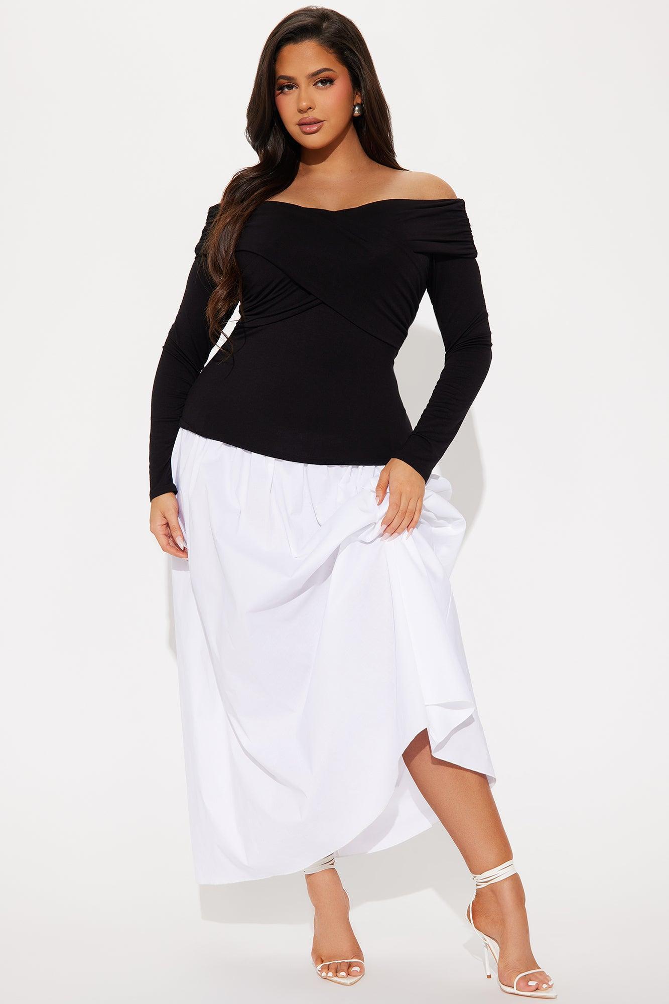 Marissa Drop Waist Contrast Maxi Dress - Black/White Product Image