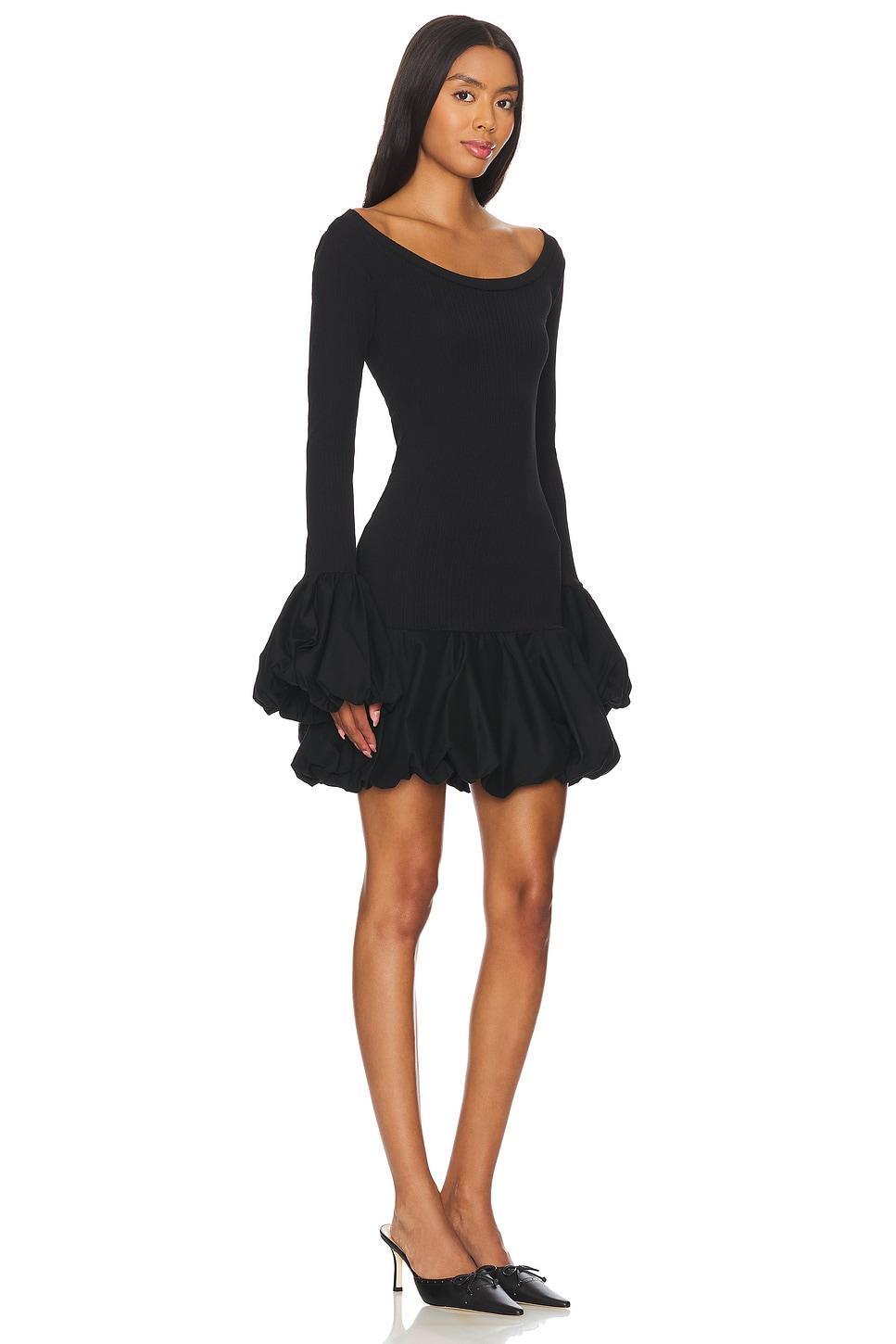 Balloon Contrast Knit Dress AAIZEL Product Image