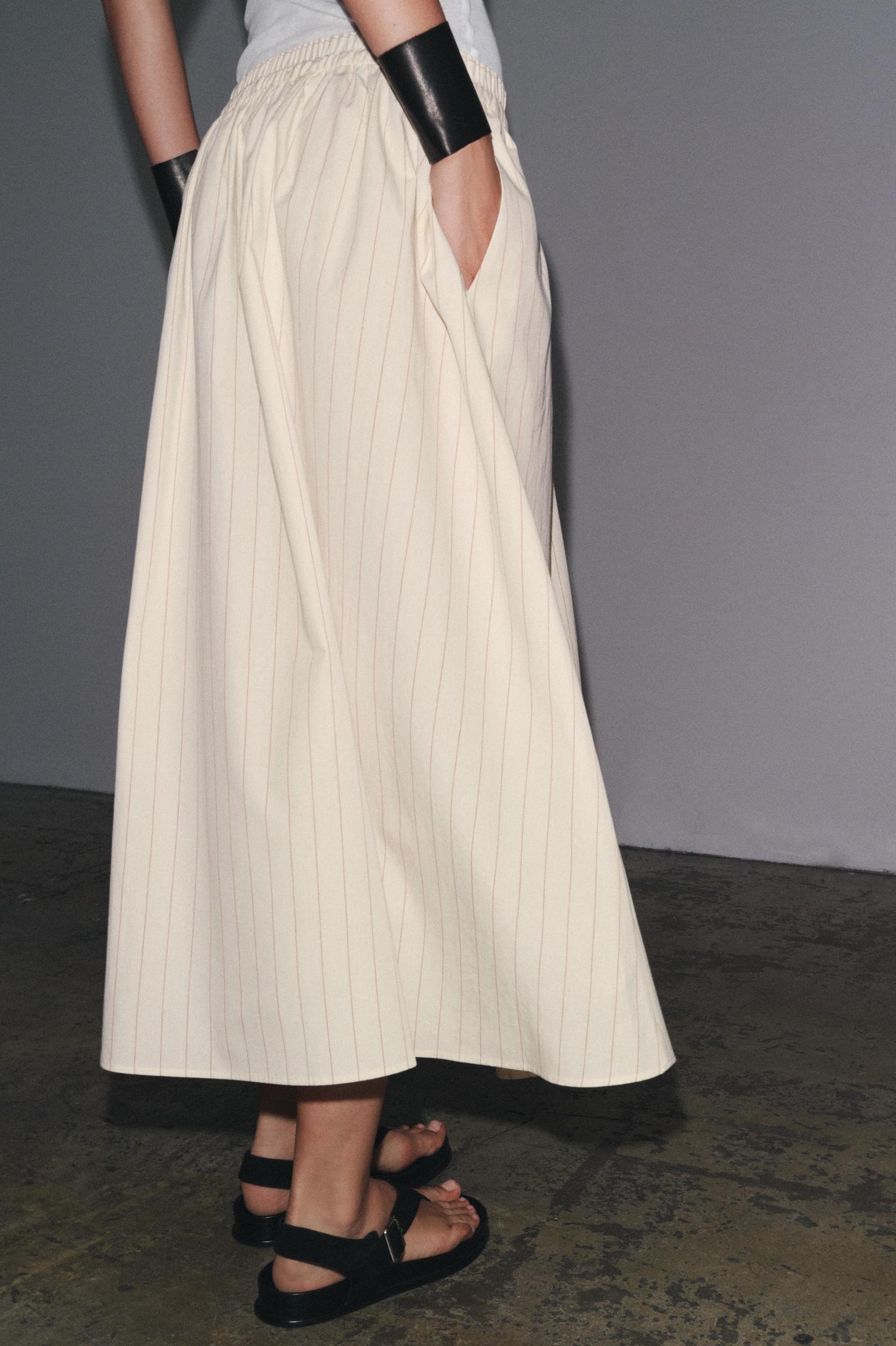 STRIPED MIDI SKIRT ZW COLLECTION Product Image