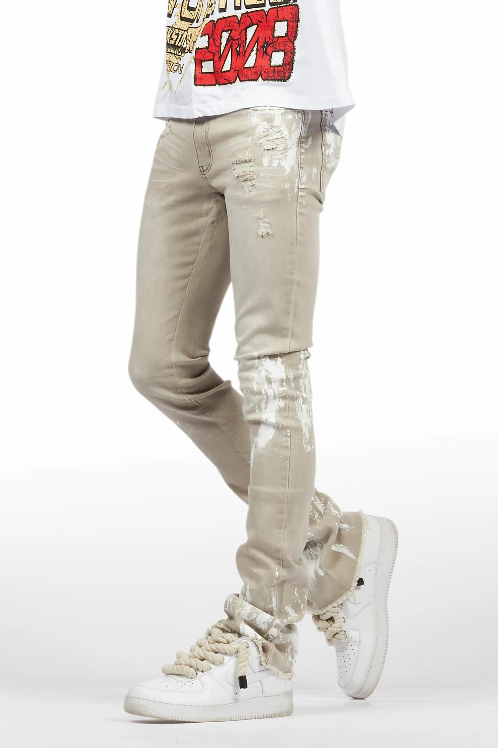 Kodak Grey/White Painter Stacked Flare Jean Male Product Image