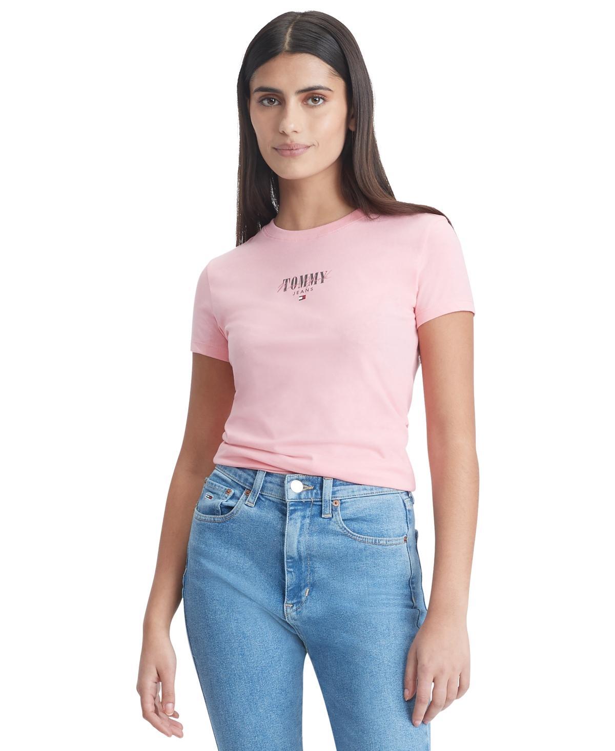 Tommy Jeans Womens Slim-Fit Essential Logo Graphic T-Shirt Product Image