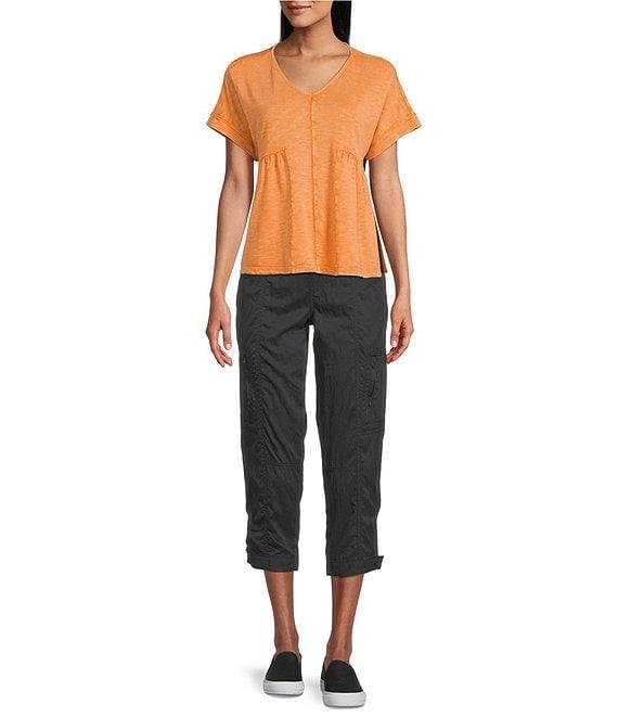 Westbound Petite Size Knit V-Neck Flowy Top Product Image