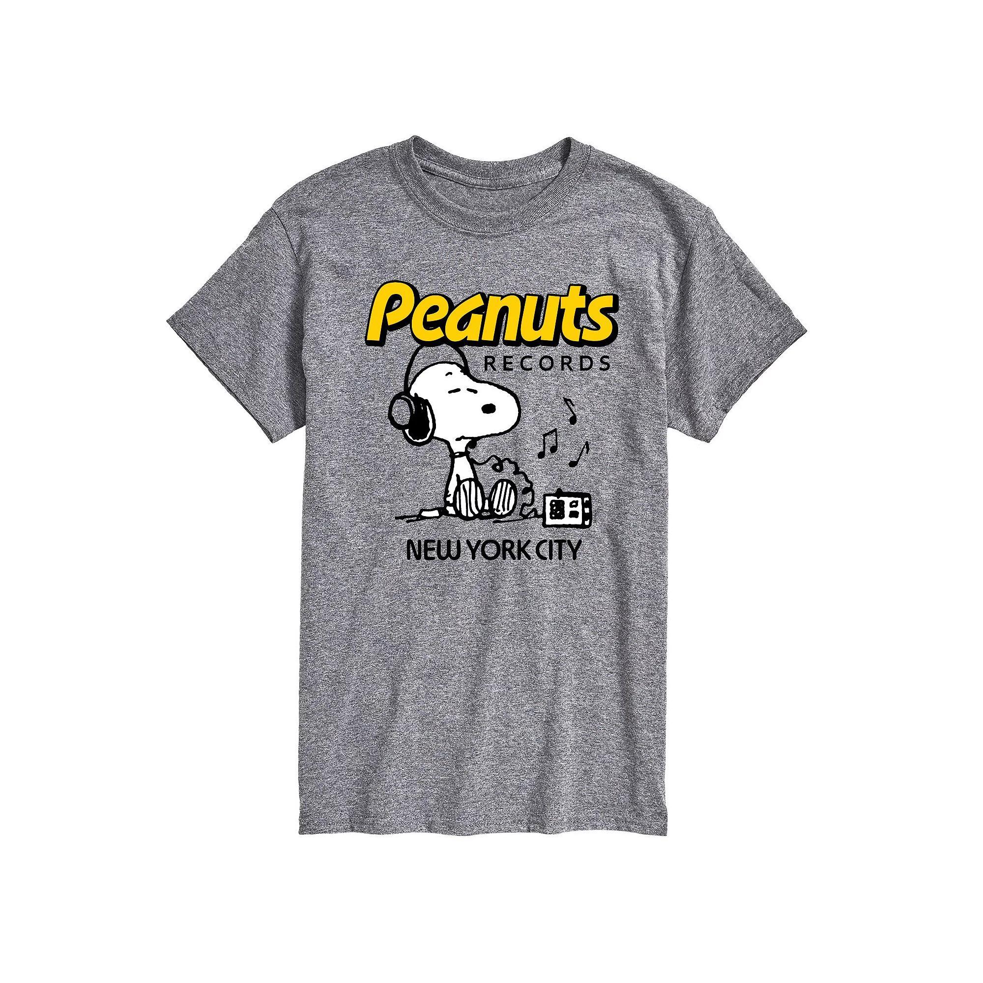 Big & Tall Peanuts Records Snoopy Headphones Graphic Tee, Mens Grey Gray Product Image