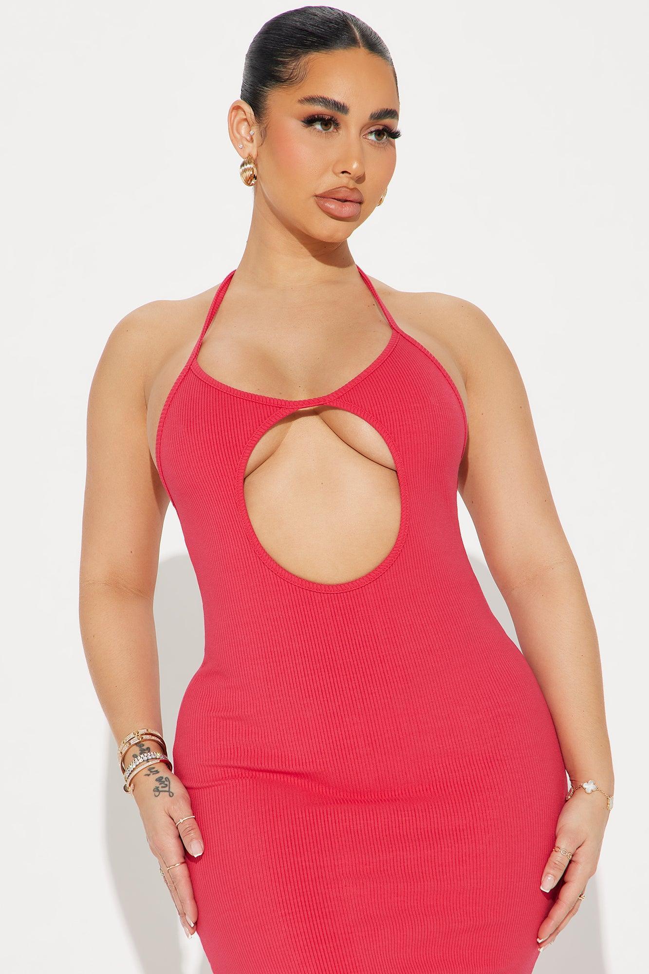 Abigail Snatched Maxi Dress - Raspberry Product Image