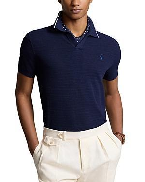 Mens Striped Cotton-Blend Polo Shirt Product Image