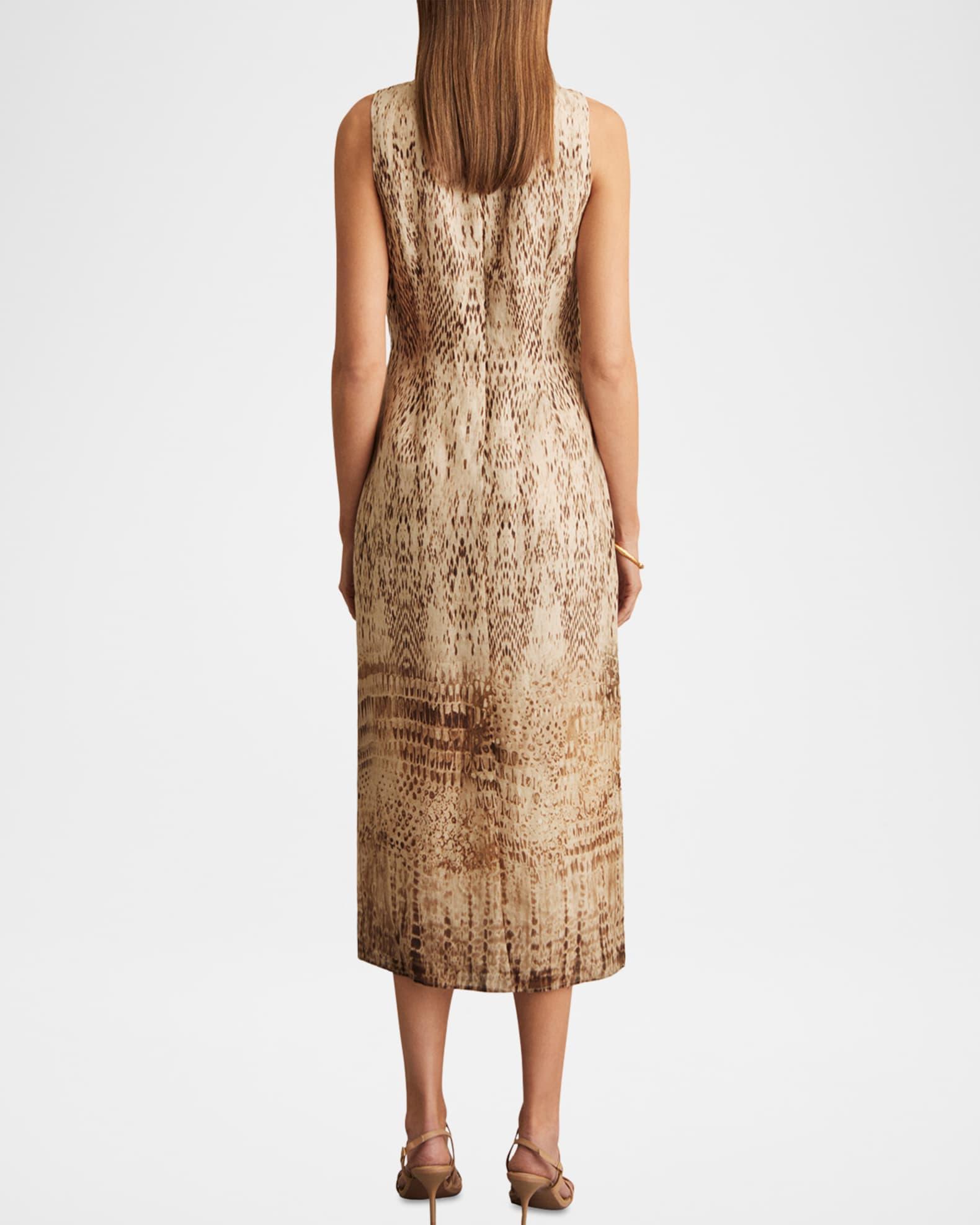 Presley Abstract-Print Ramie Midi Dress Product Image