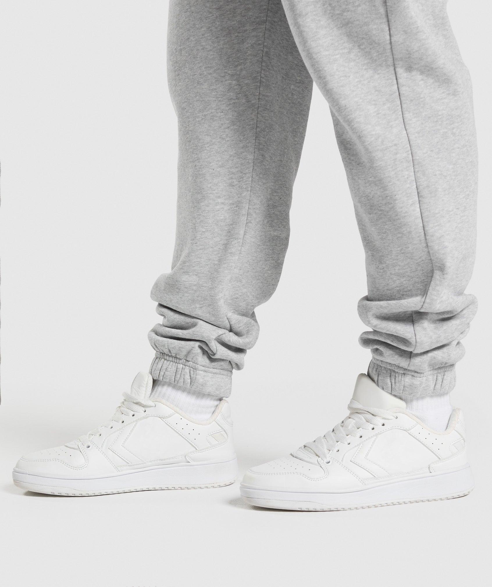 Gymshark Lifting Essentials Graphic Brushed Oversized Joggers - Light Grey Core Marl Female Product Image