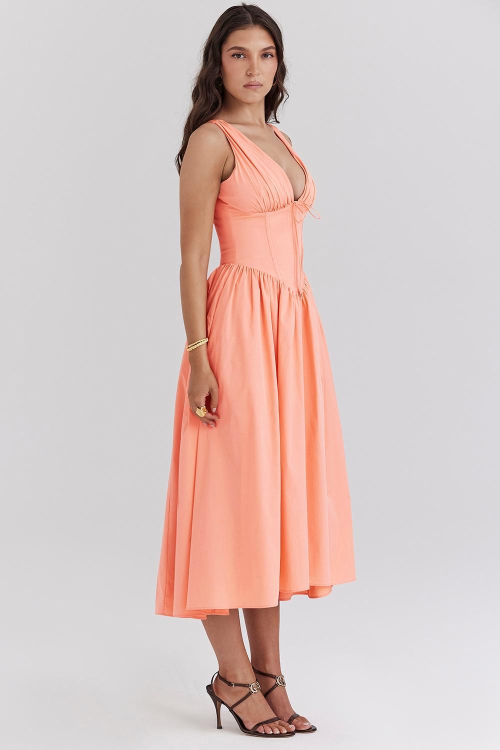 Emmelina Sorbet Cotton Corset Sundress Product Image
