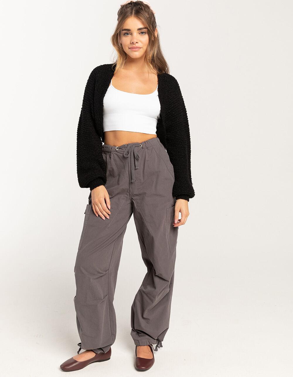 RSQ Womens Low Rise Parachute Cargo Pants - SAGE Product Image