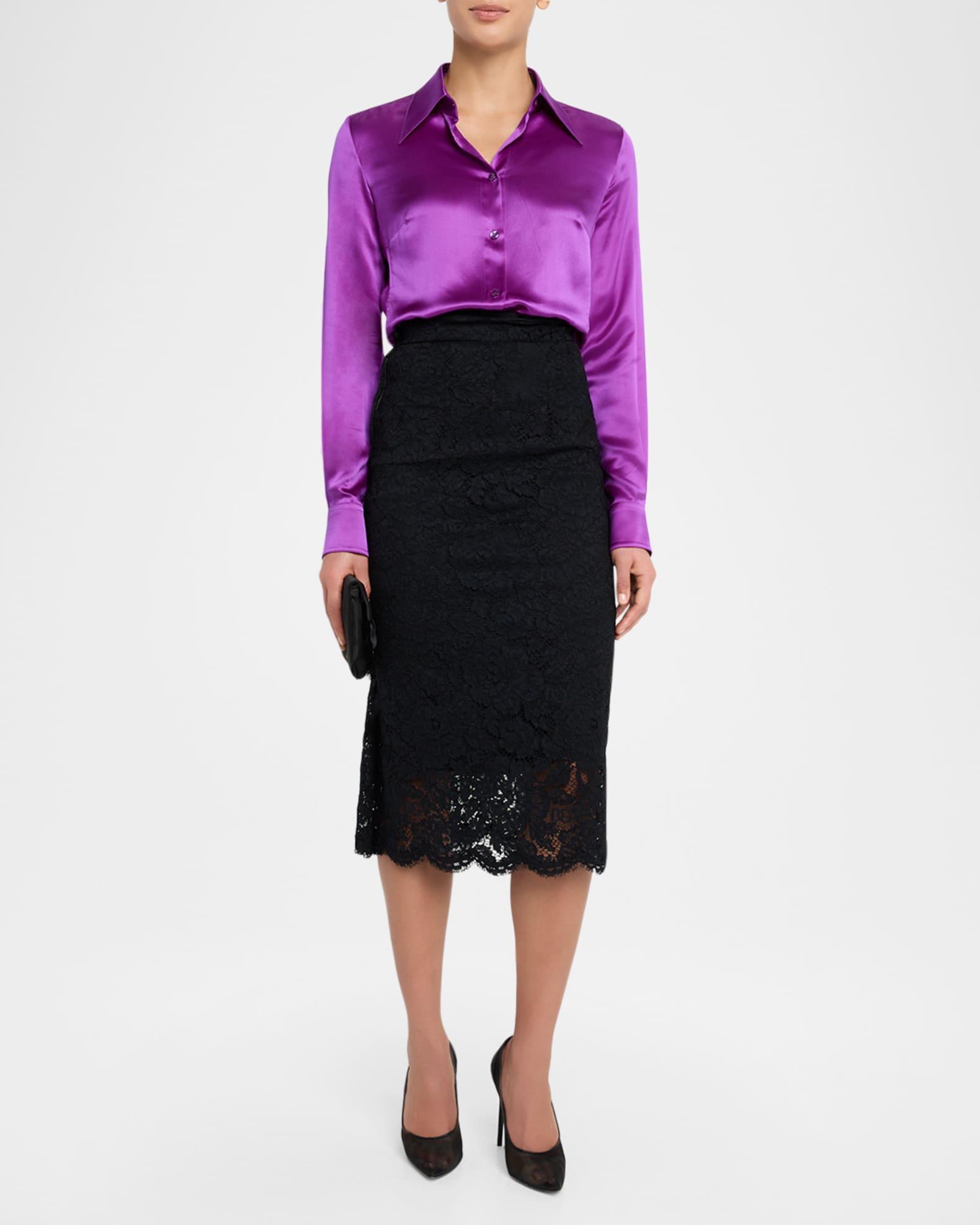 Silk Slim Button-Down Shirt Product Image