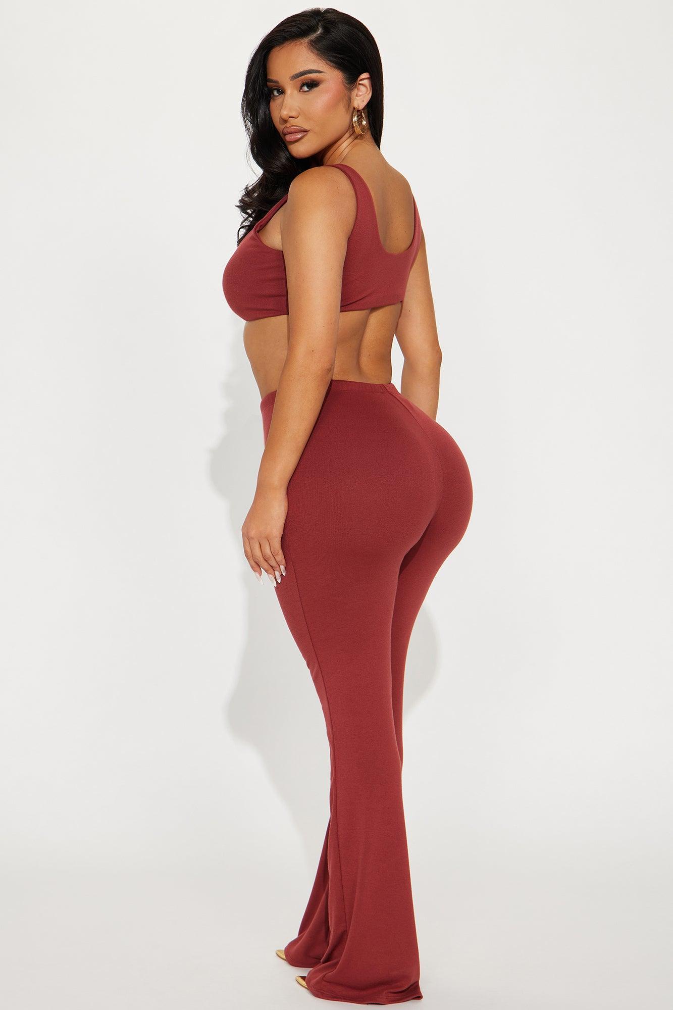 Here All Day Pant Set - Brown Product Image