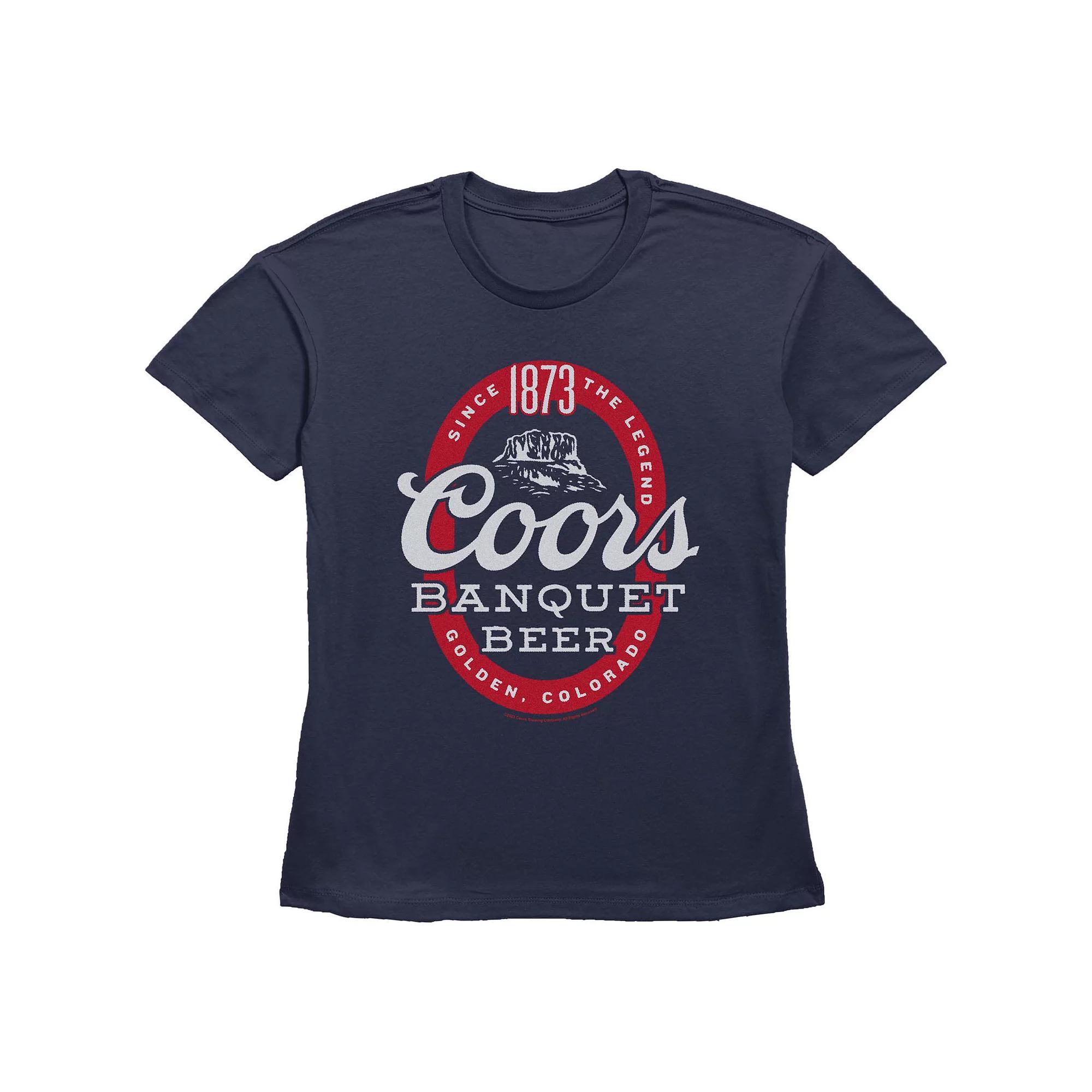 Women's Coors Banquet Beer Graphic Tee, Size: Small, Blue Product Image
