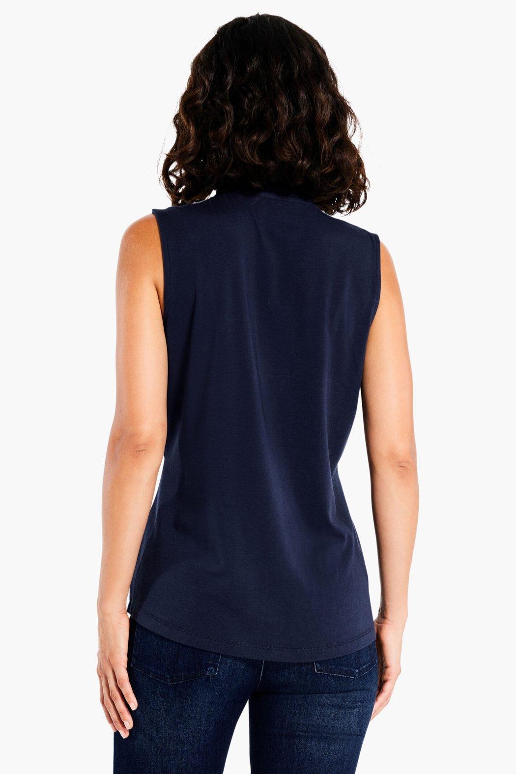 Ruffled Around Tank Top- Dark Indigo Product Image